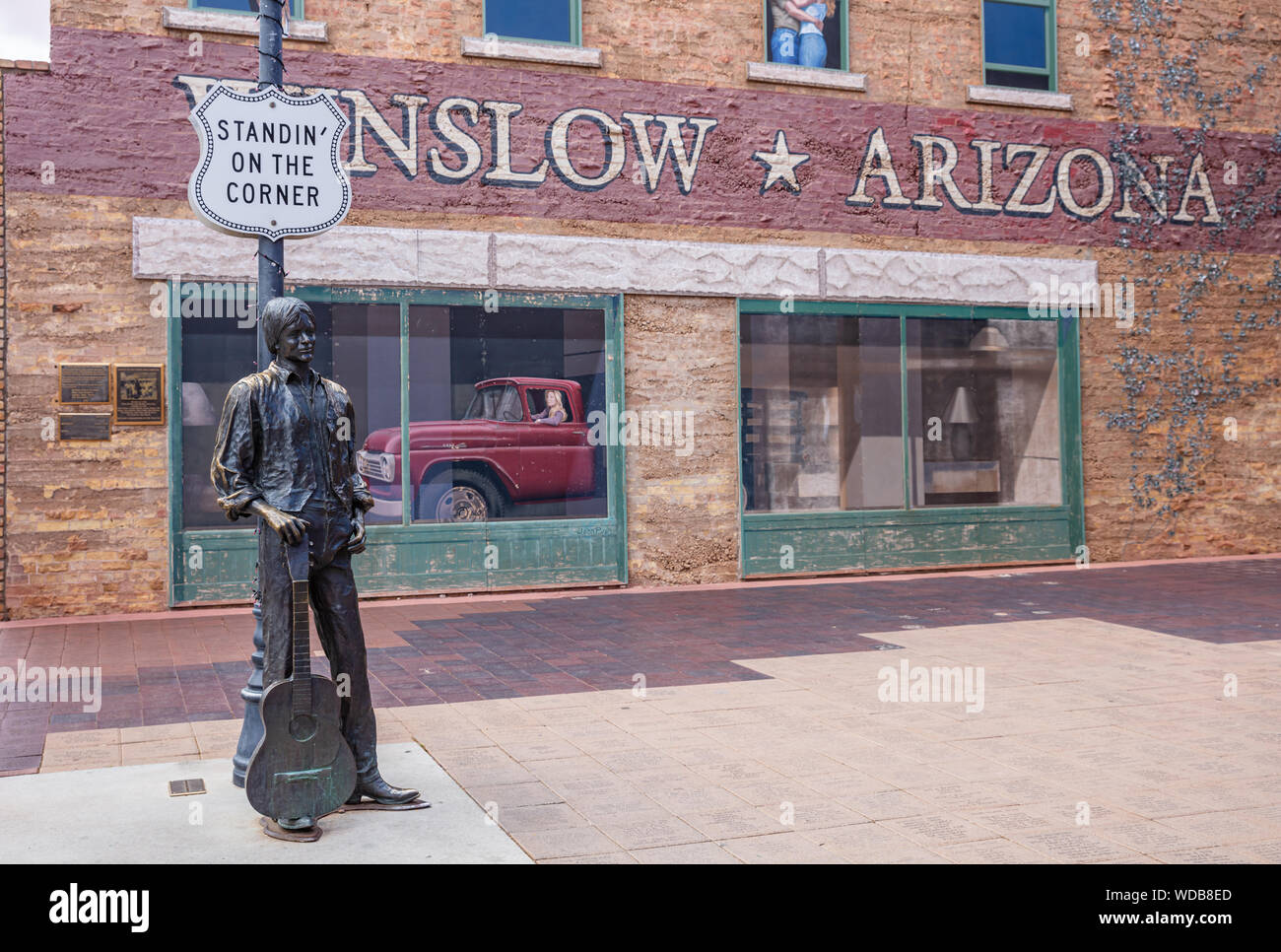 Winslow Arizona, USA. 23. Mai 2019. An der Kreuzung Statue, der historischen Route 66, road trip Stockfoto