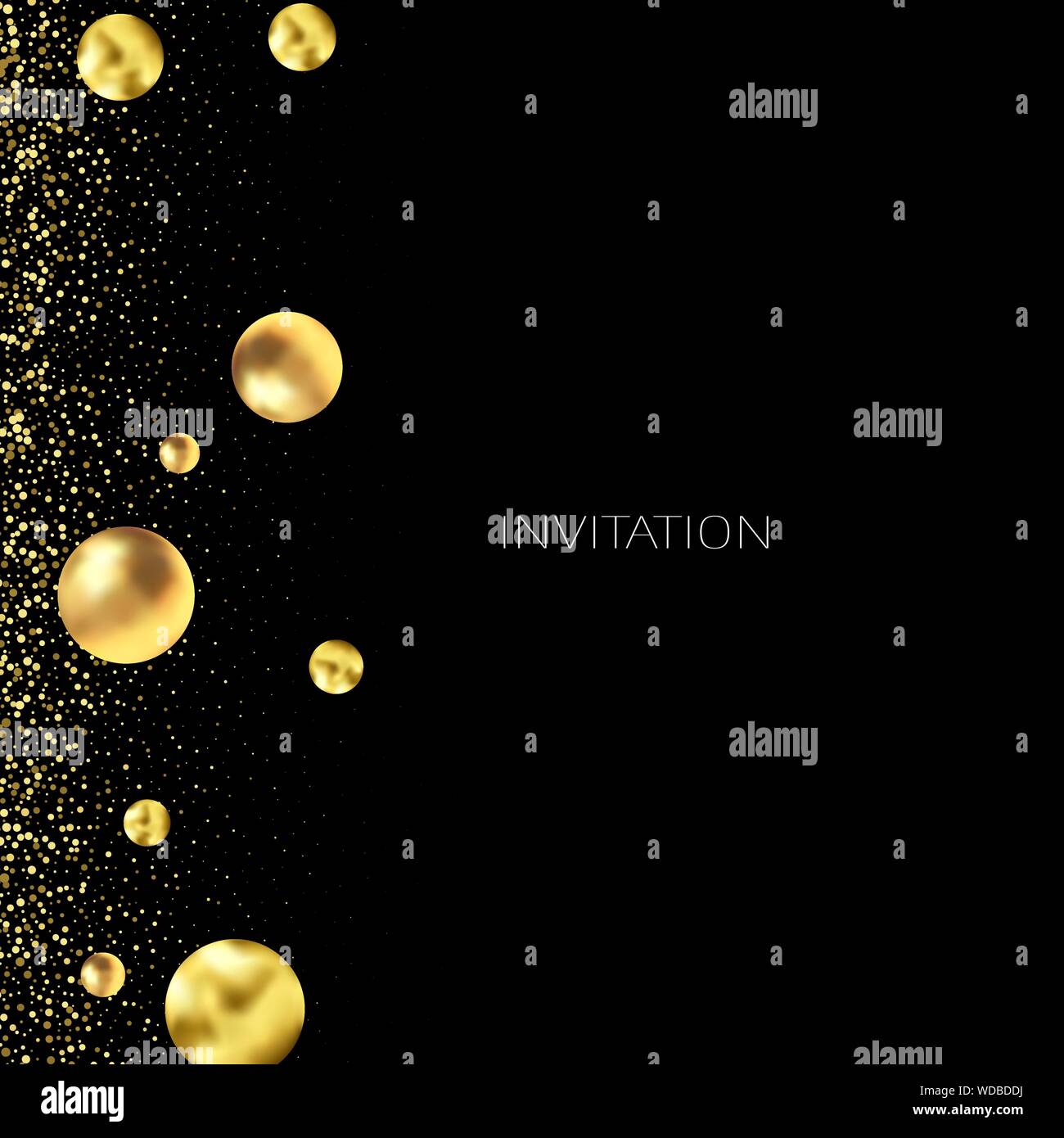 Gold Glitzer Hintergrund mit Glanz Licht Konfetti. Vektor glitzernden schwarzen Hintergrund. Golden schimmernde Textur für Luxus Hintergrund Design. Stock Vektor