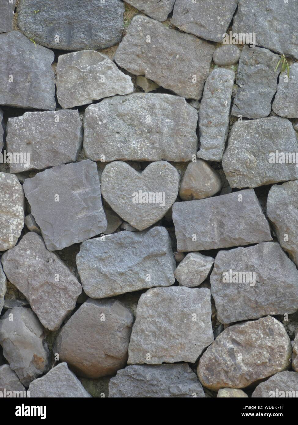 Herzförmige Stein in eine Wand, Nagasaki Stockfoto