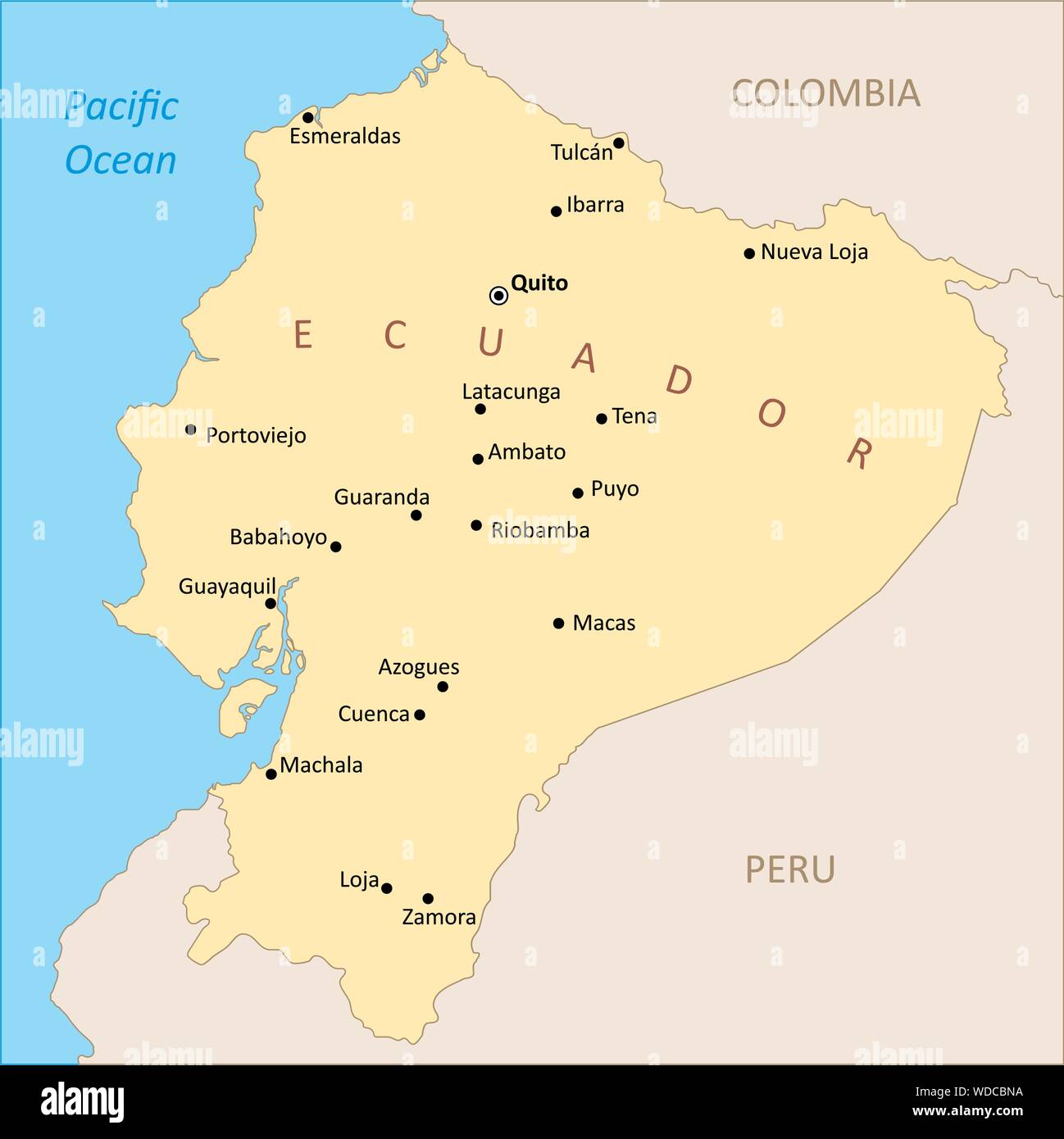 Ecuador region Karte Stock Vektor