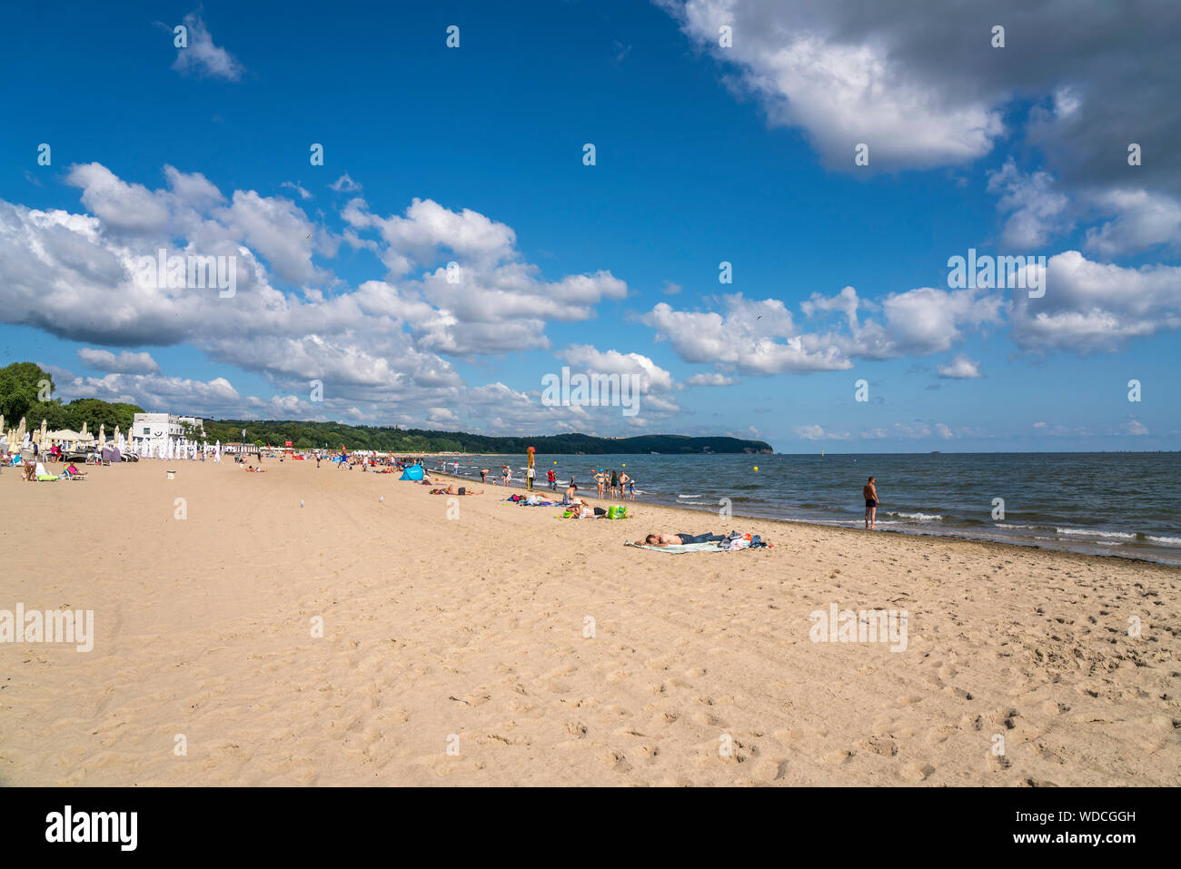Strand im Ostseebad Sopot, Pommern, Polen, Europa | Der Strand im Ostseebad Stadt Sopot, Pommern, Polen, Europa Stockfoto