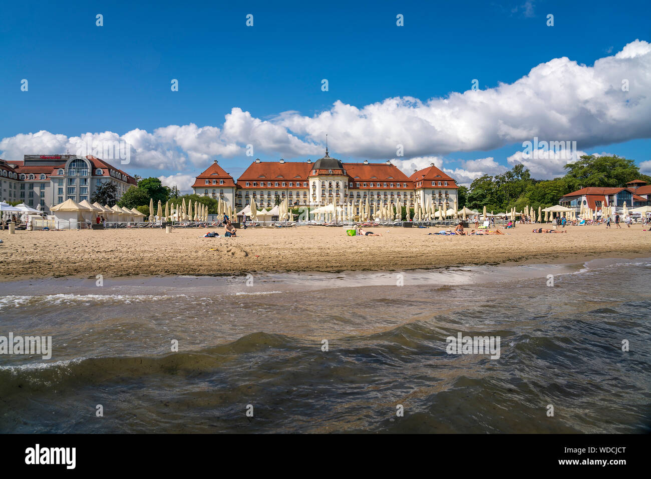 Strand im Ostseebad Sopot, Pommern, Polen, Europa | Der Strand im Ostseebad Stadt Sopot, Pommern, Polen, Europa Stockfoto