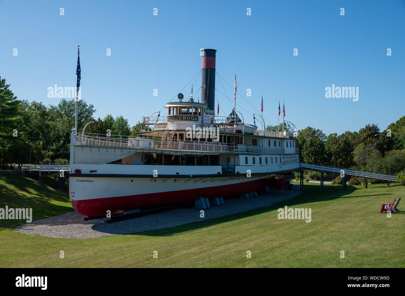 Der alte Dampfer Ticonderoga Stockfoto