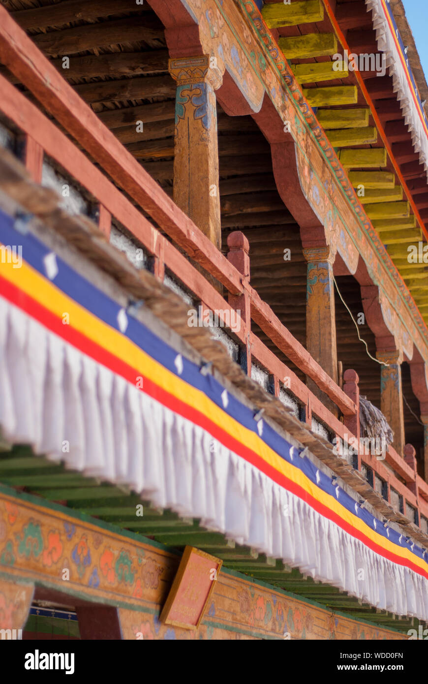 Traditionelle Holzarbeiten und Architektur in den Potala-Palast, Lhasa, Tibet. Stockfoto