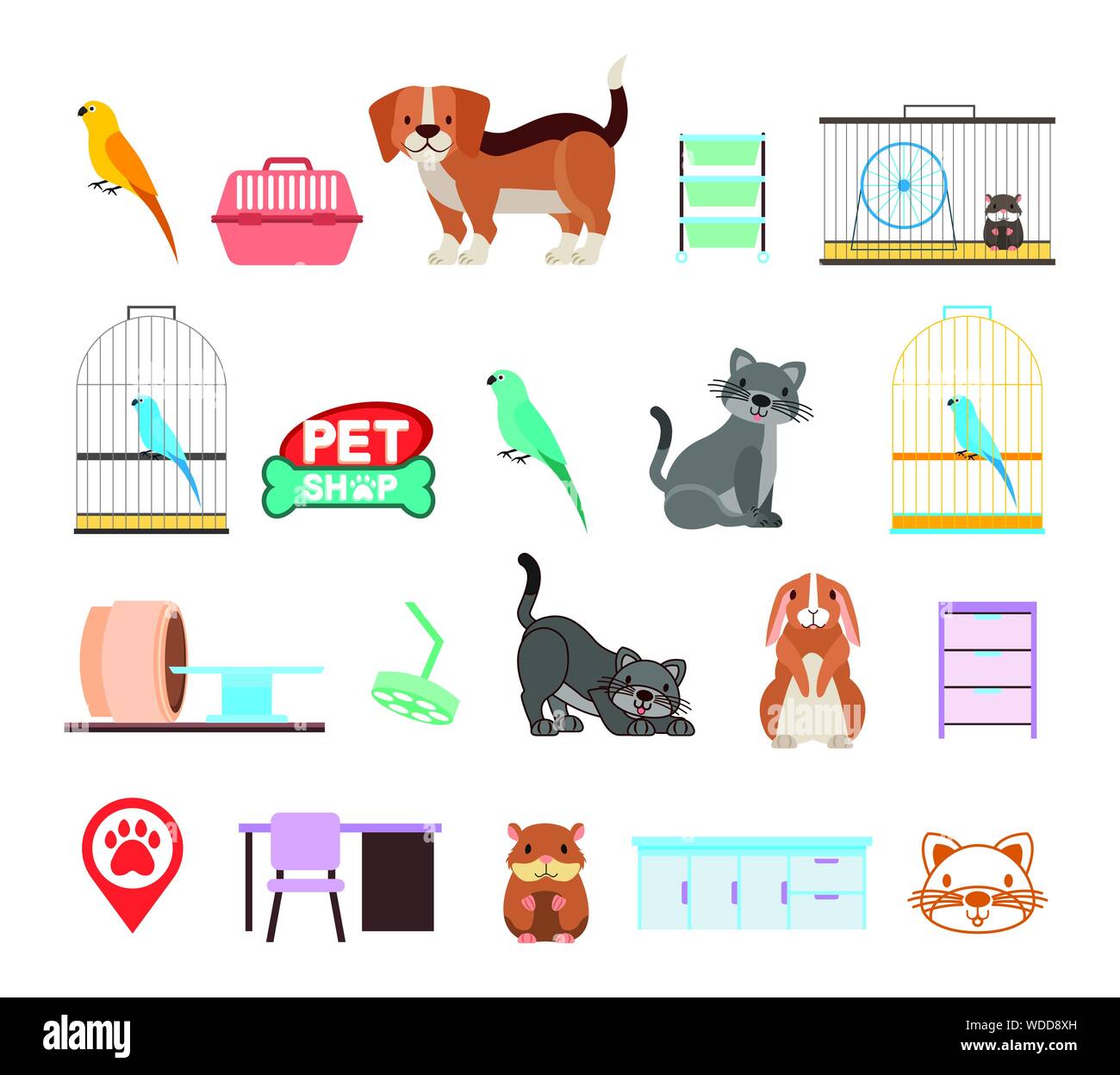 Bündel von Pet shop Symbole Stock Vektor