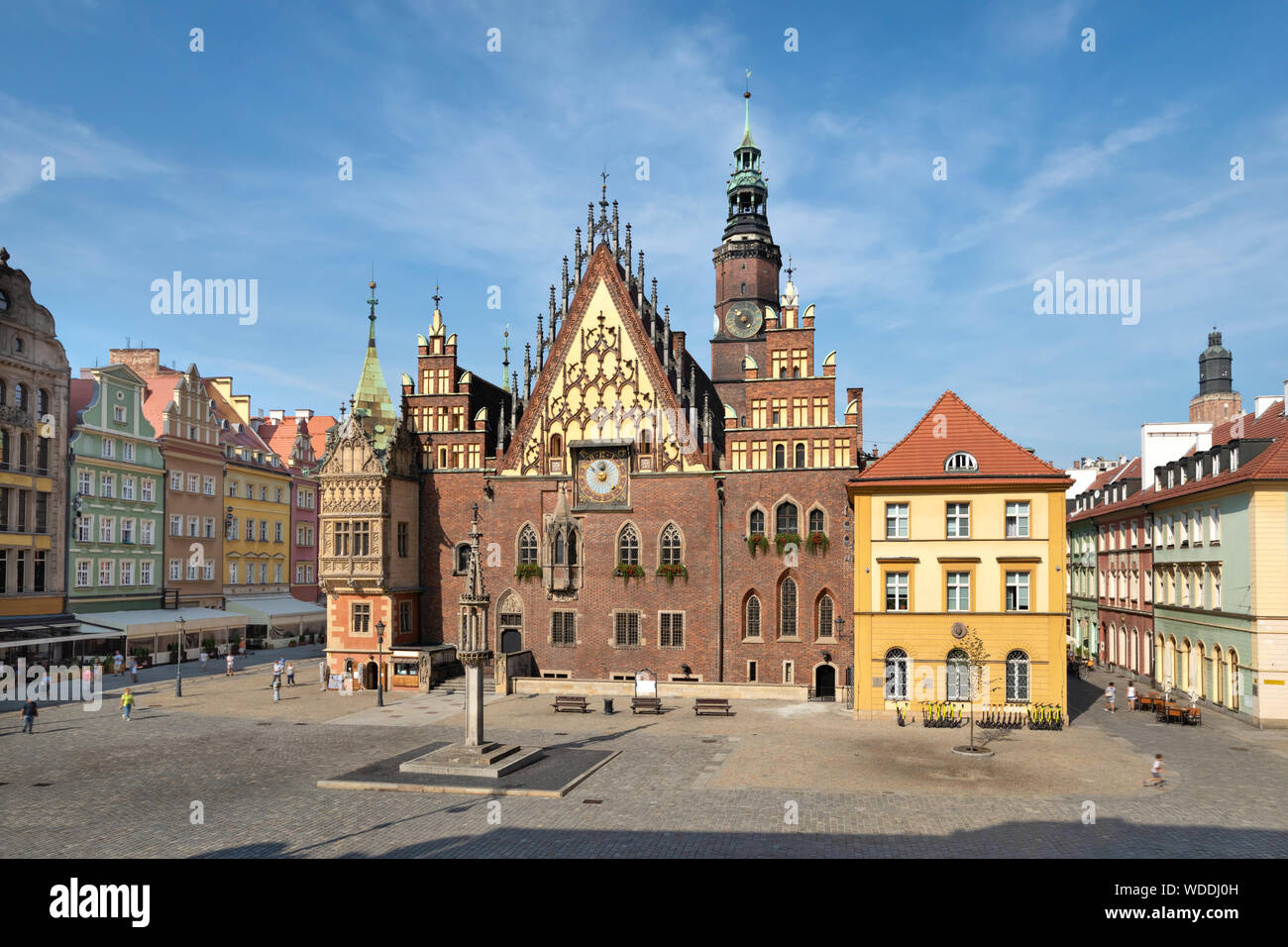 Gotische Fassade des historischen Rathaus von Breslau, Niederschlesien, Polen Stockfoto