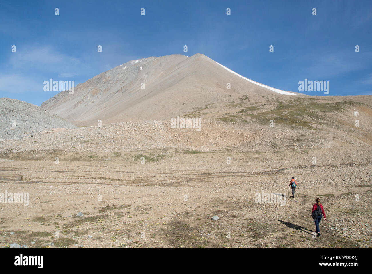 Trekking im Altai Tavan Bogd Nationalpark Stockfoto