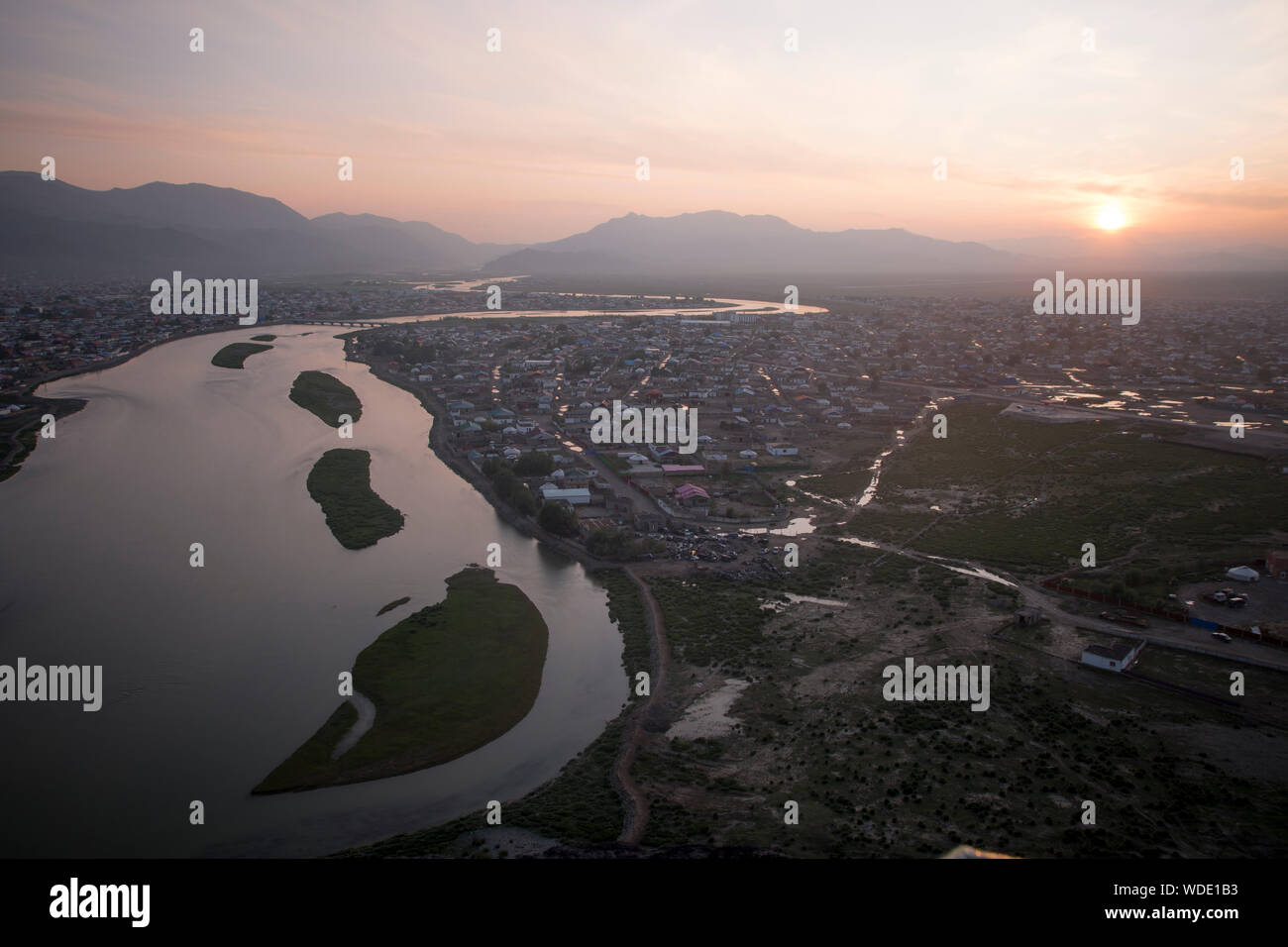 Blick auf Bayan-Olgyi, der westlichen Mongolei Stockfoto