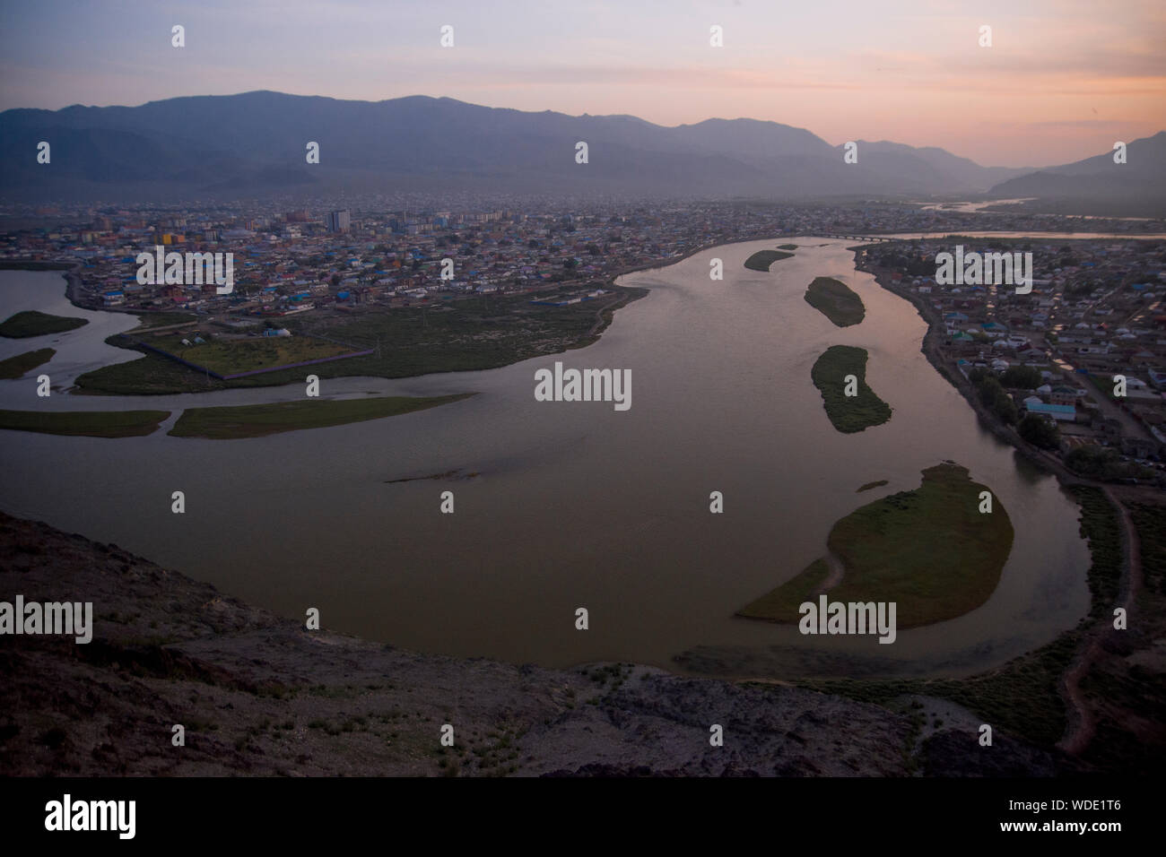 Blick auf Bayan-Olgyi, der westlichen Mongolei Stockfoto