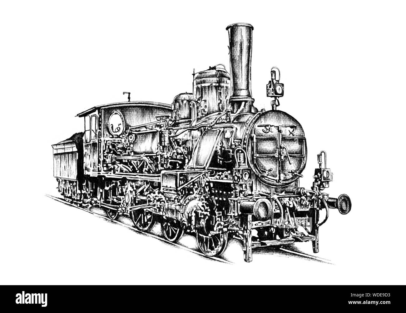 Alte Dampflokomotive Motor Retro Vintage Stockfoto