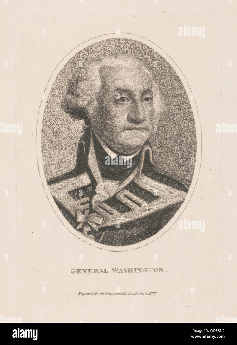 General Washington Abstract / Medium: 1 Print: Walze Gravur 11,5 x 8,5 cm (Bild), 16,3 x 11,4 cm (Platte), 26,9 x 21,5 cm (Blatt) Stockfoto