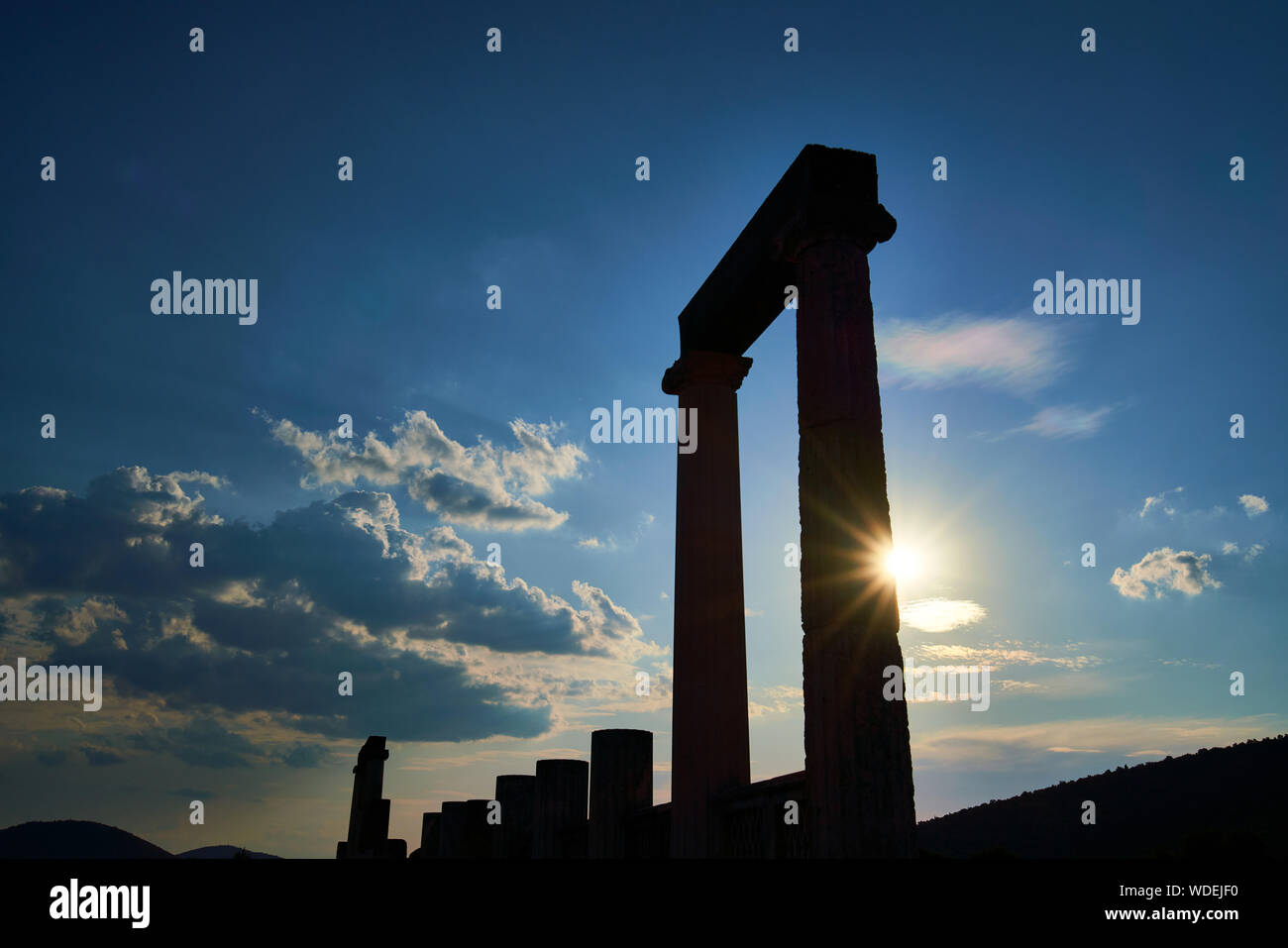 Heiligtum des Asklepios in Epidauros in der Peloponnes in Griechenland Stockfoto