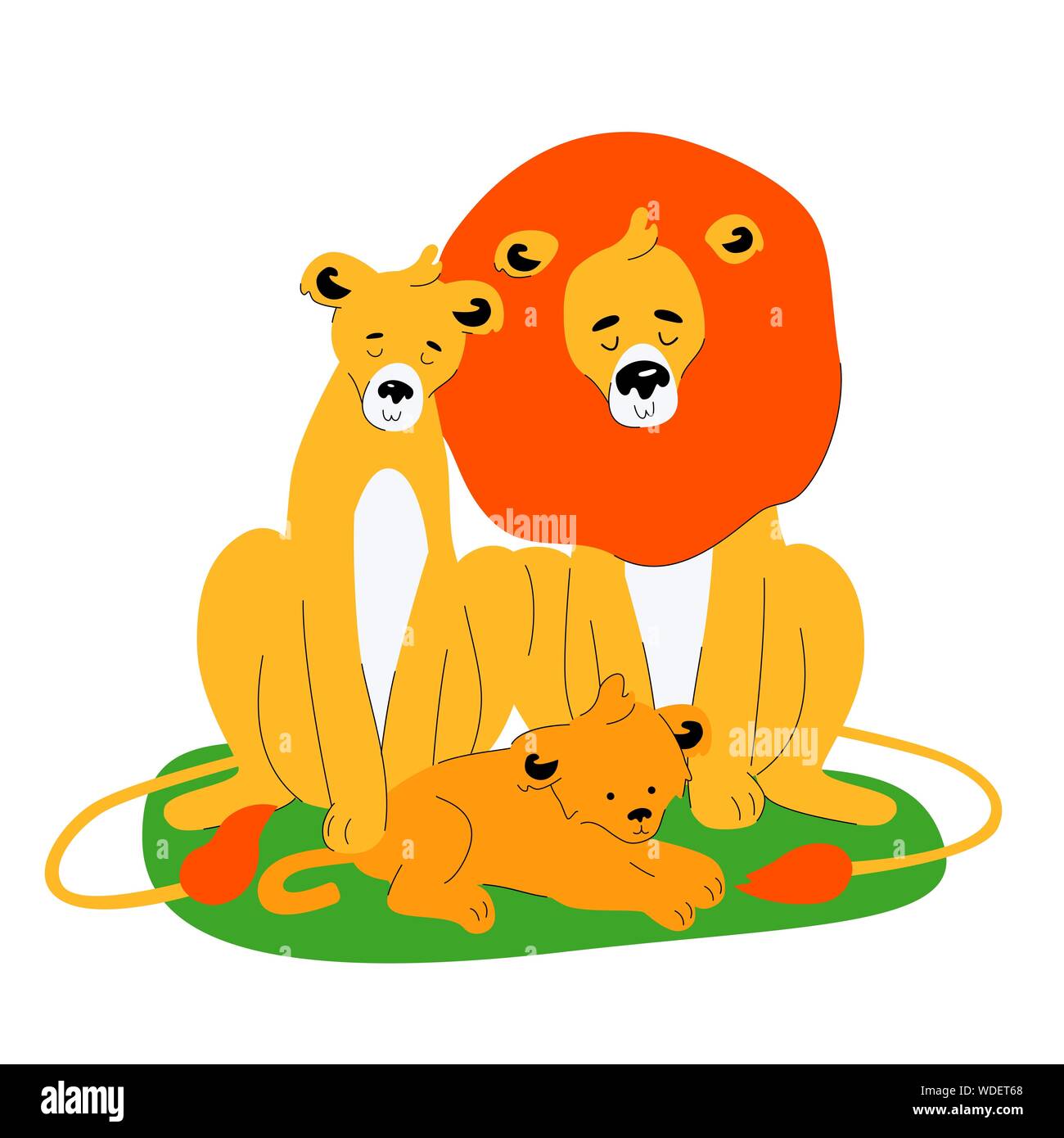 Familie von Lions-Design Illustration Stock Vektor