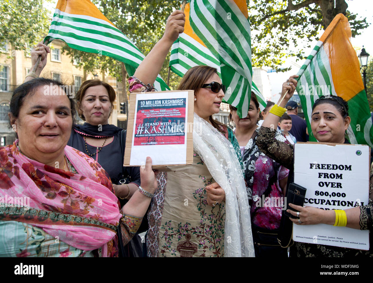 Whitehall, 29 August 2019. Kaschmir Frauen Protest gegen die Besetzung von Kaschmir. Stockfoto