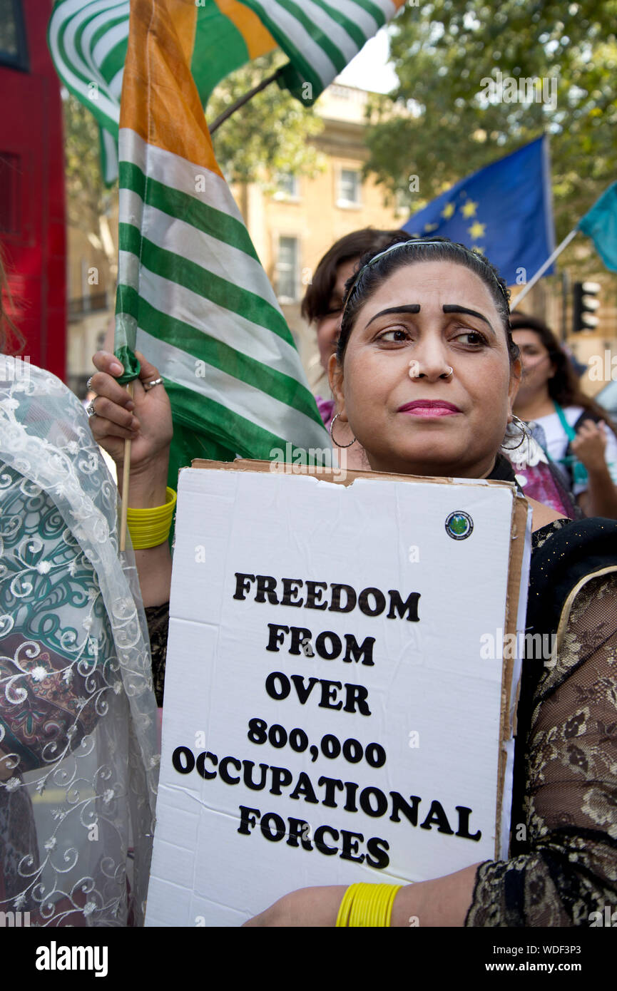 Whitehall, 29 August 2019. Kaschmir Frauen Protest gegen die Besetzung von Kaschmir. Stockfoto