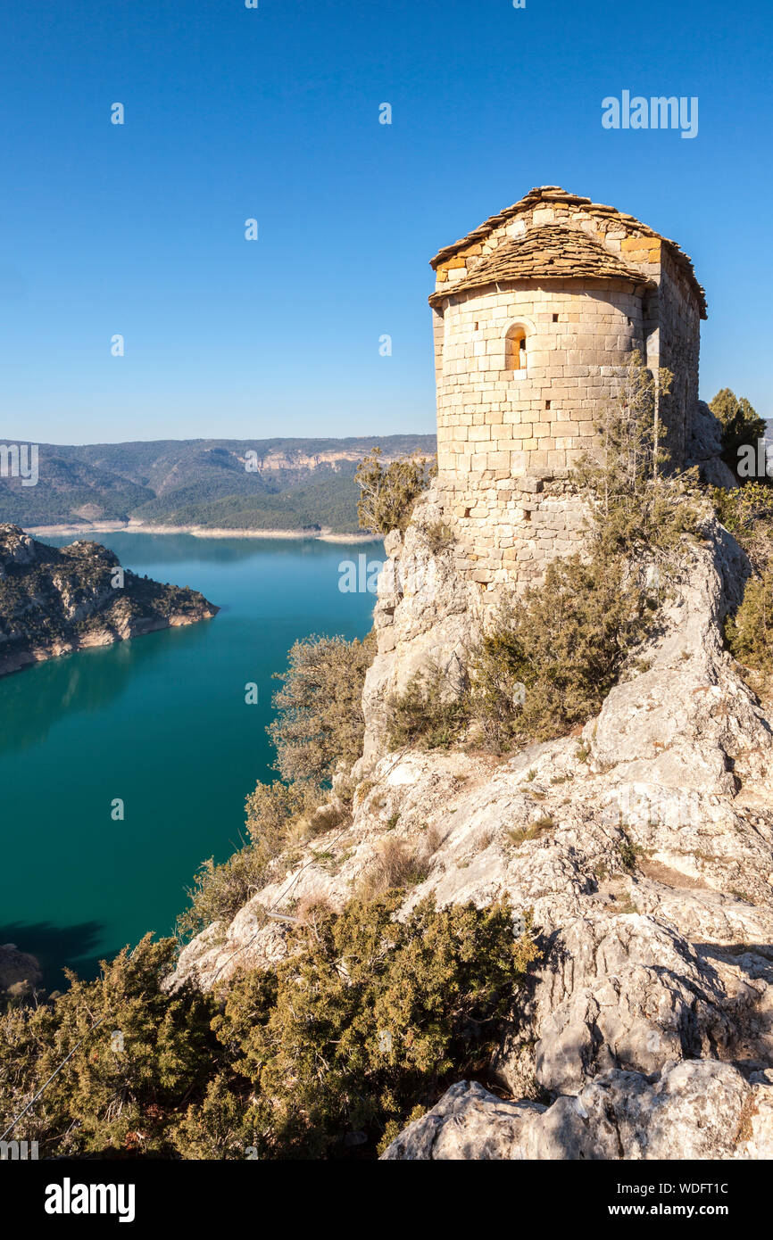 Kapelle von La Pertusa in Congost de Montrebei, Serra del Montsec, La Noguera, Lleida, Spanien Stockfoto