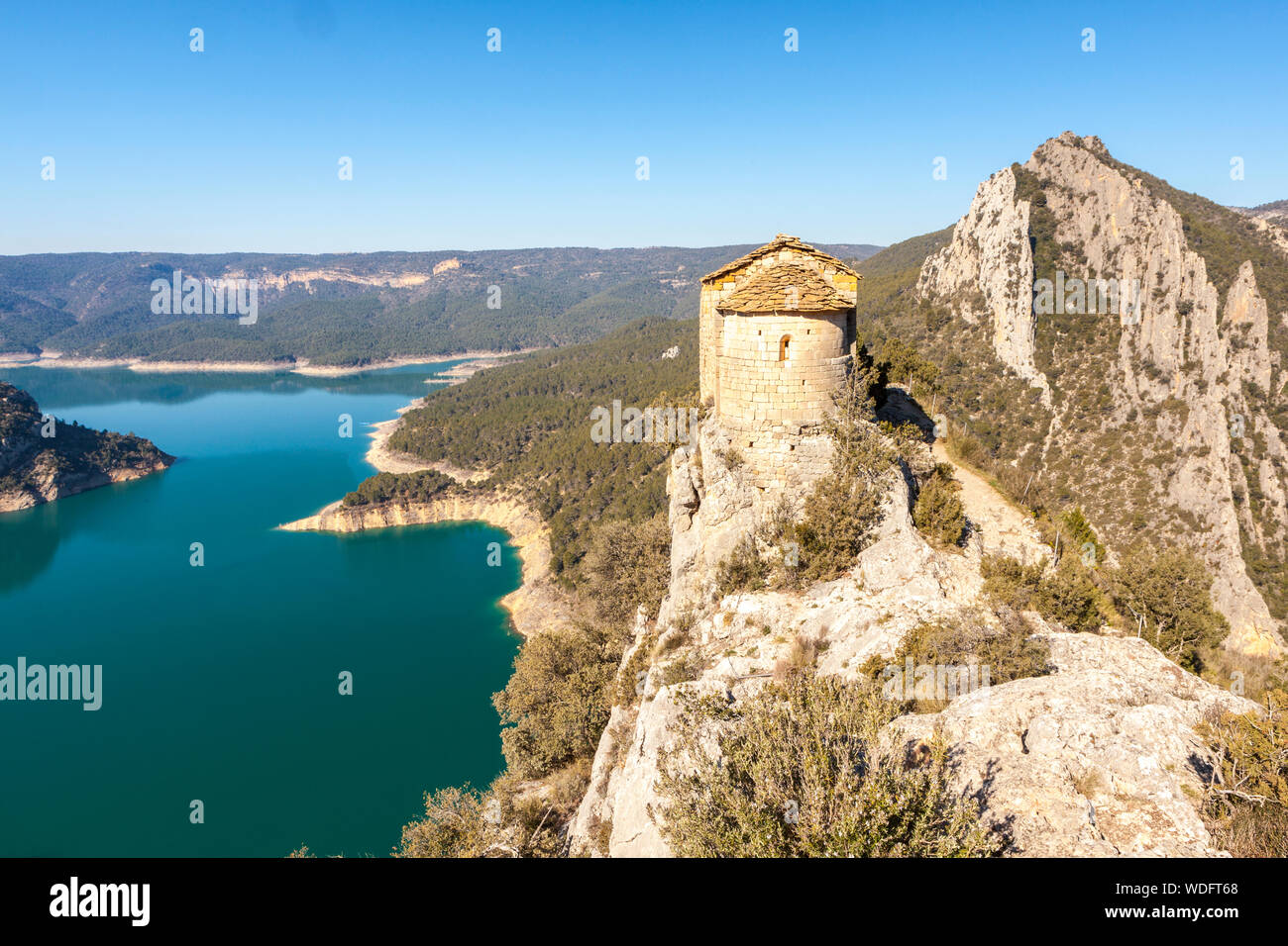 Kapelle von La Pertusa in Congost de Montrebei, Serra del Montsec, La Noguera, Lleida, Spanien Stockfoto