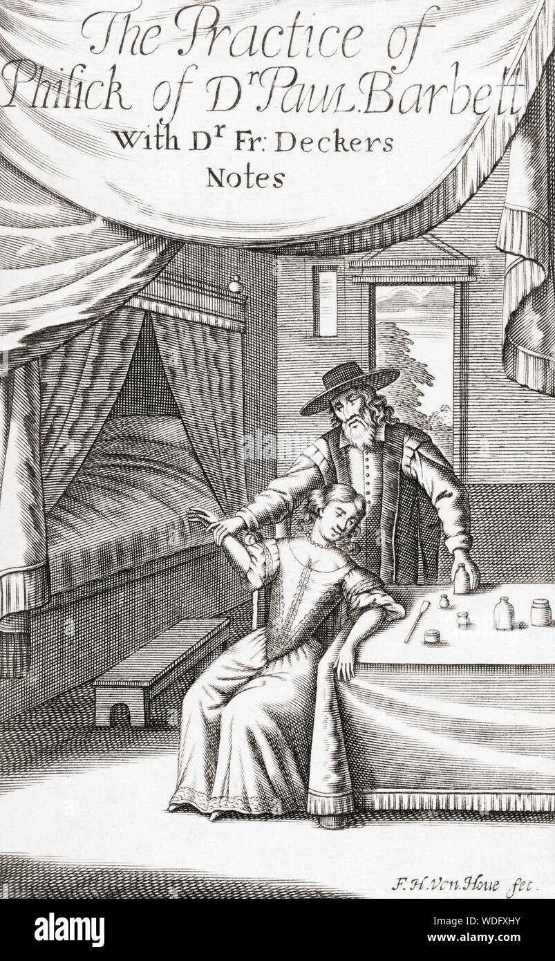 Abdeckung der Praxis der Phisick der Dr. Paul Barbett, in London 1675 veröffentlicht. Paul Barbett oder Barbette, 1620-1665. Der niederländische Arzt und Autor von medizinischen Texten. Stockfoto