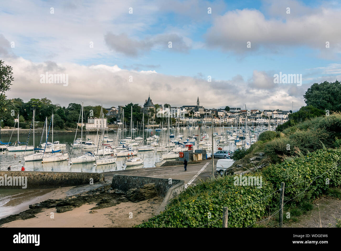 Hafen von Pornic in Frankreich Bretagne Stockfoto