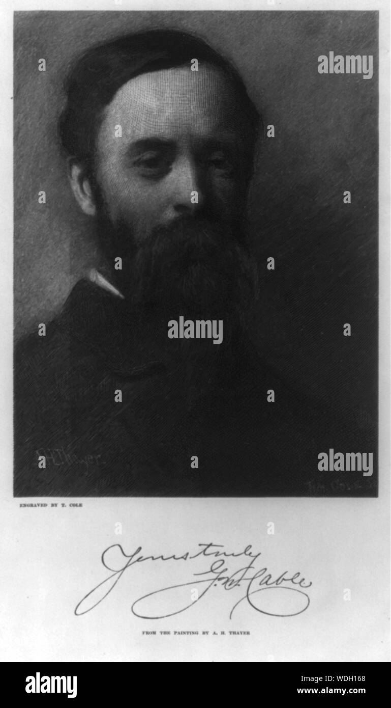 George Washington Cable, 1844-1925 / von T.Cole eingraviert. Abstract / Medium: 1 fotomechanischen drucken: fotogravur 34,7 x 24,8 cm (Blatt) Stockfoto