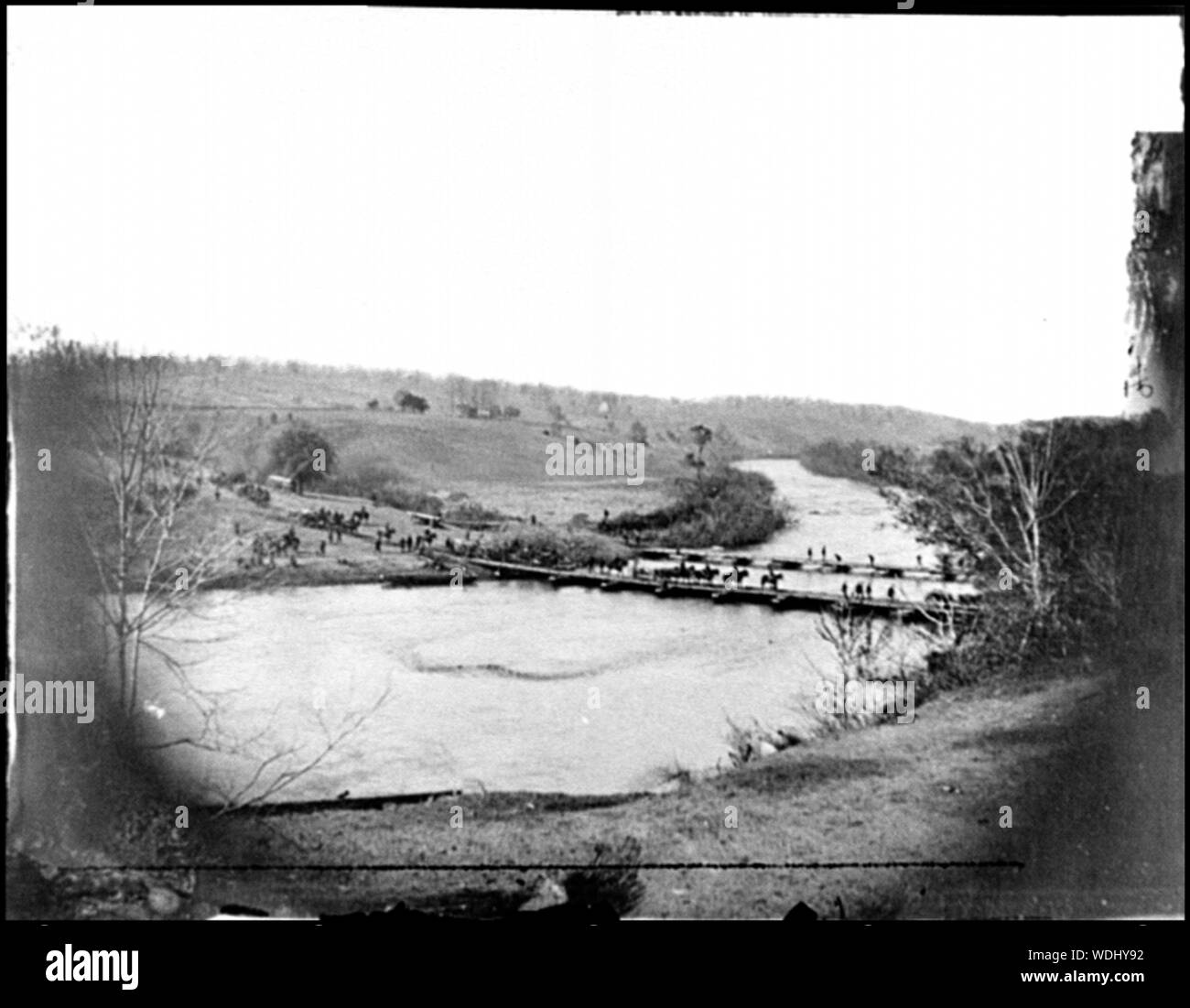 Ford, germanna Rapidan River, Virginia Artillerie Kreuzung Pontonbrücken Abstract: Ausgewählte Bürgerkrieg Fotografien, 1861-1865 Stockfoto