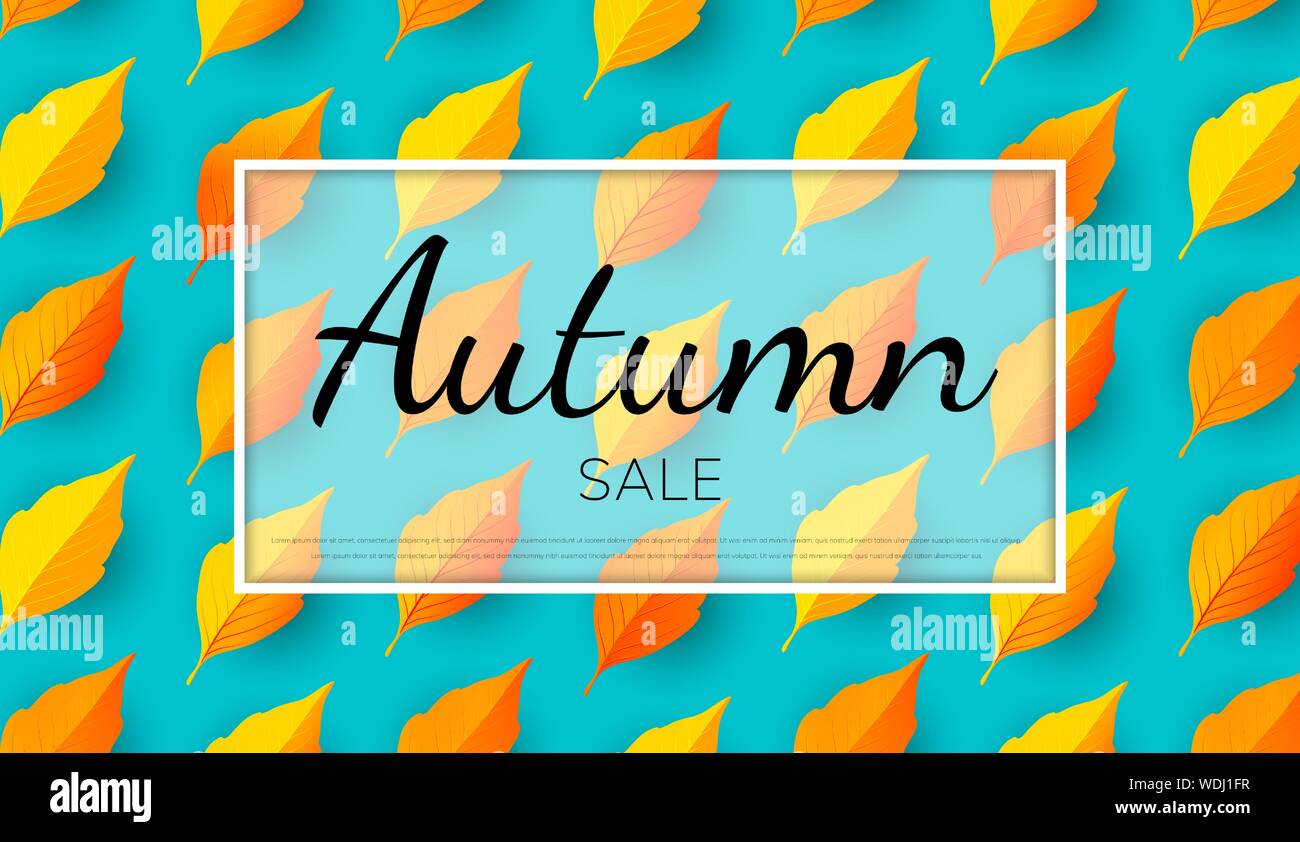 Herbst Sale Hintergrund mit Blättern. Vector Illustration Stock Vektor