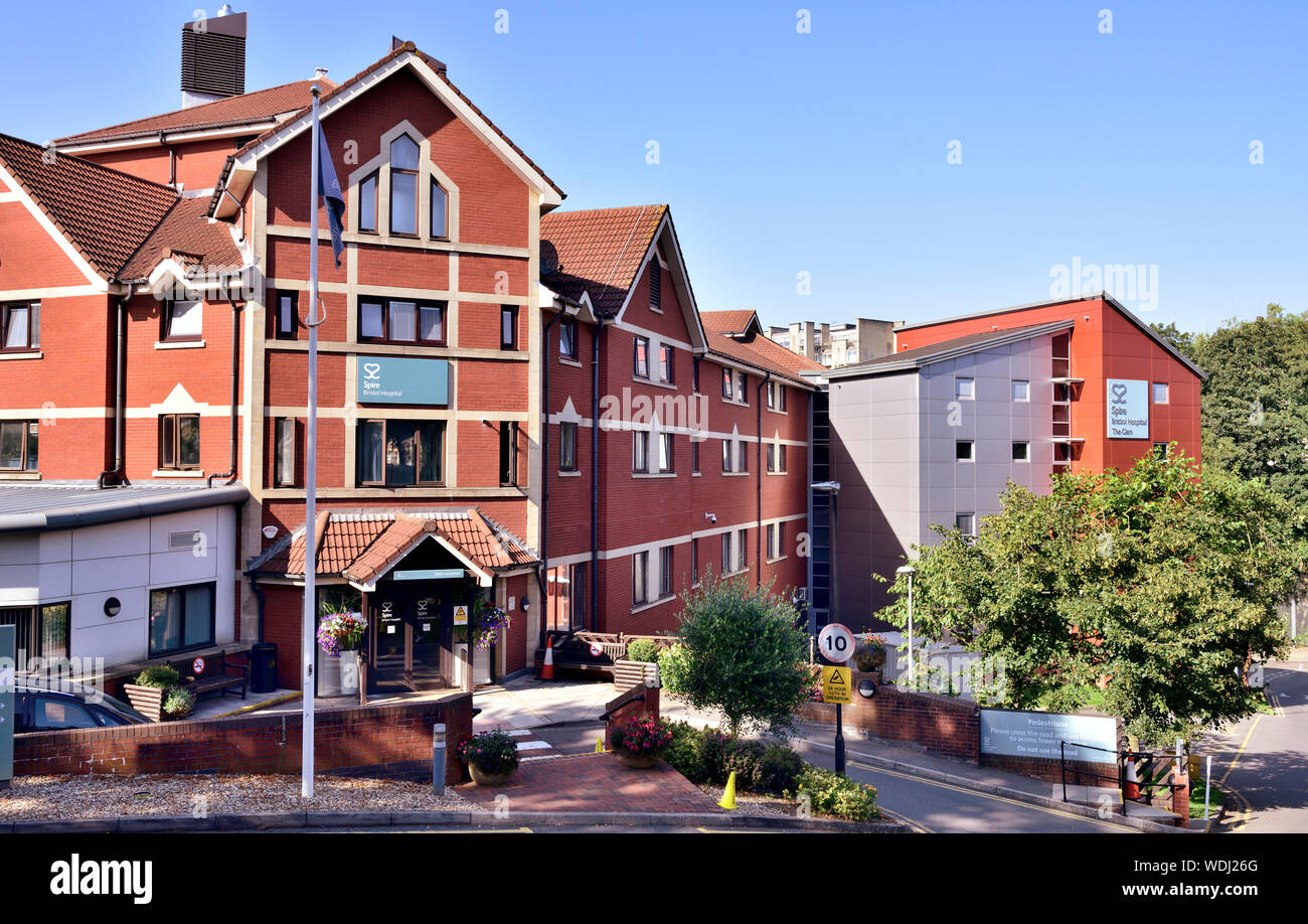 Eingang des Spire Bristol Krankenhaus, private medizinische Behandlungen, Großbritannien Stockfoto