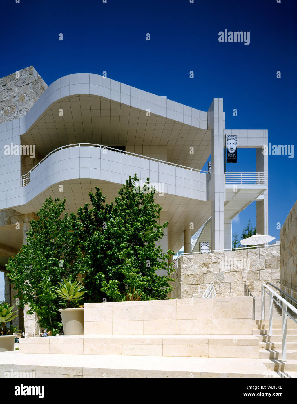 Getty Center, das verbindet eine Art Museum, Gärten, und fünf Forschungseinrichtungen in Los Angeles, Kalifornien Stockfoto