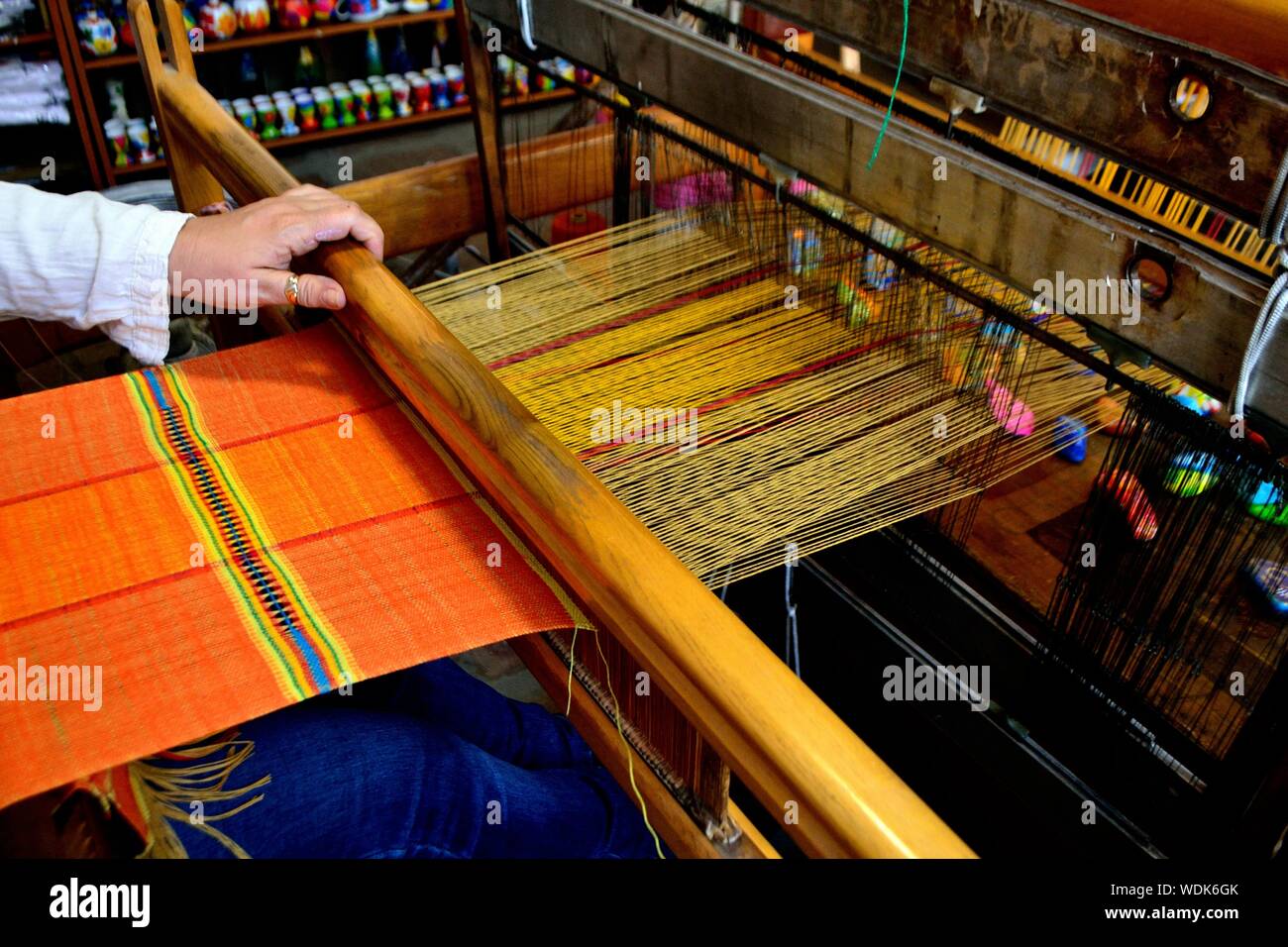 Typische Webstuhl - House Museum in Veliko Tarnovo - Bulgarien Stockfoto