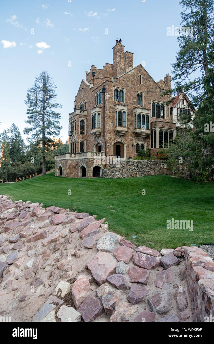 Glen Horst Schloss, einem englischen Tudor-Stil home in Colorado Springs, Colorado gebaut Stockfoto
