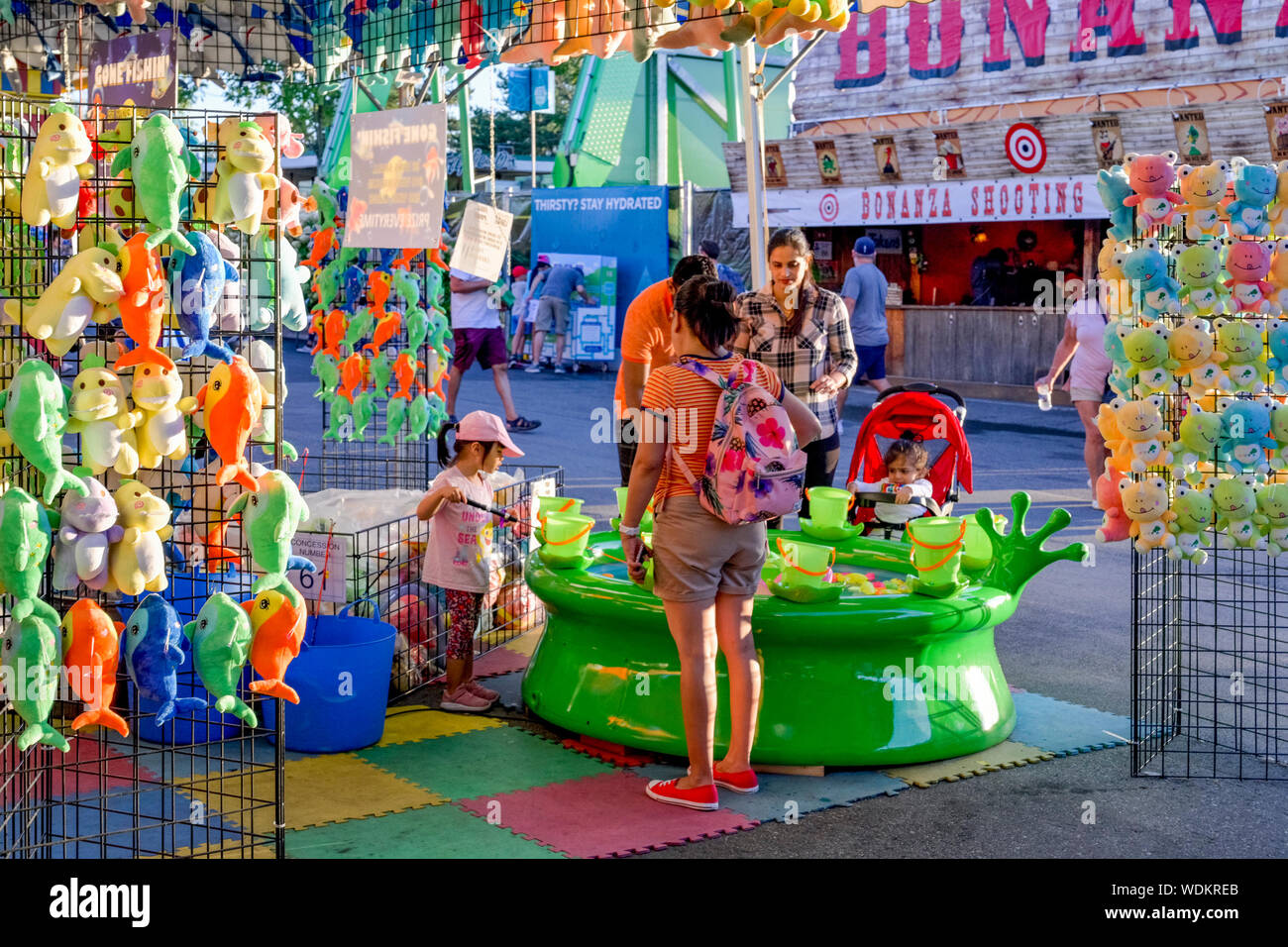 Fischteich, Kiddie angeln spiel, Spielland, Hastings Park, Vancouver, British Columbia, Kanada Stockfoto