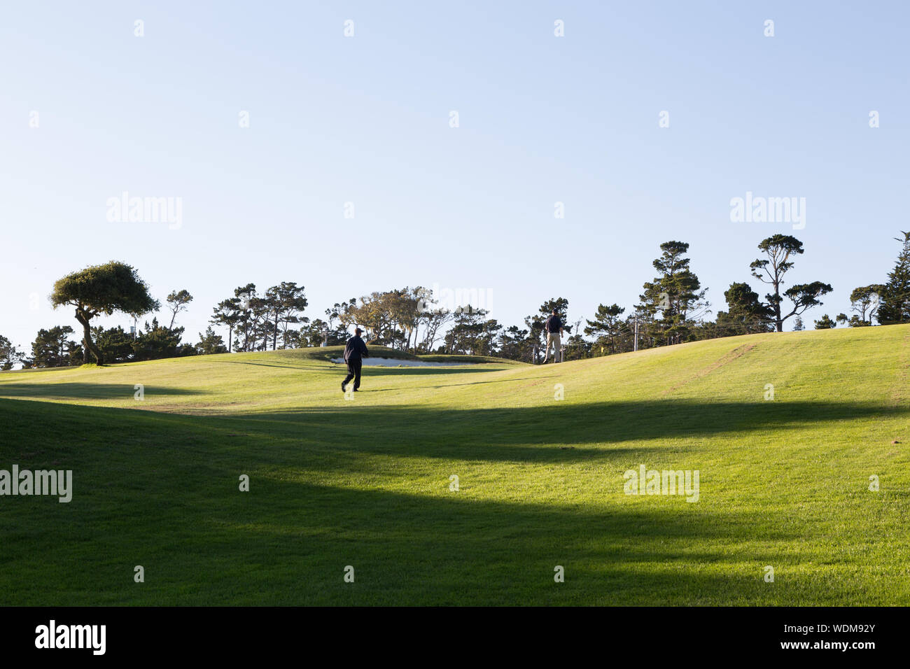 Golfplatz in der Nähe 17-Mile Drive, einer malerischen Straße durch Pacific Grove und Kiesstrand an der Monterey Halbinsel in Kalifornien Stockfoto