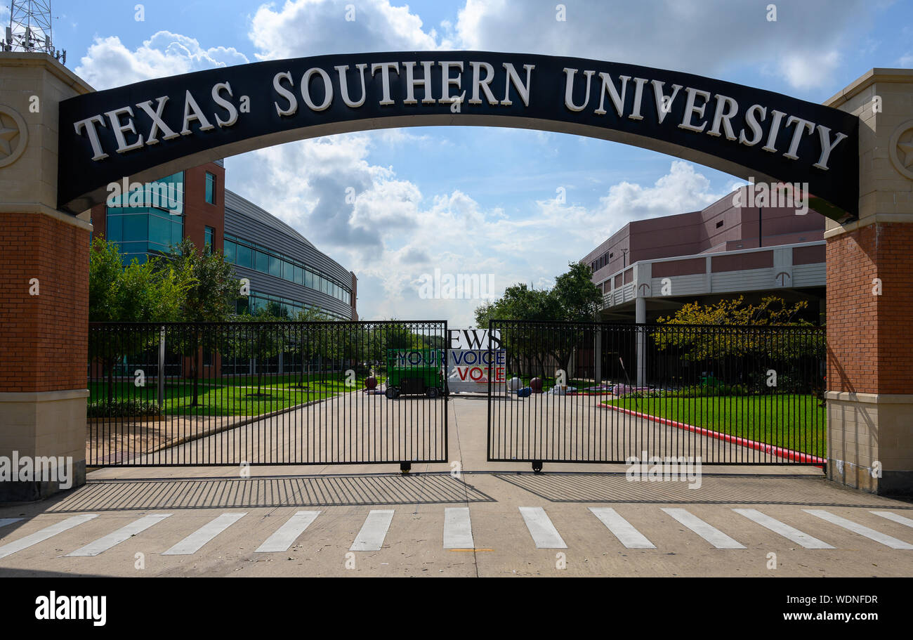 Houston, Texas - 29. August 2019: Texas Southern University (TSU) ist eine öffentliche historisch schwarzen Universität in Houston, Texas. TSU zum Hosten des Dritten D Stockfoto
