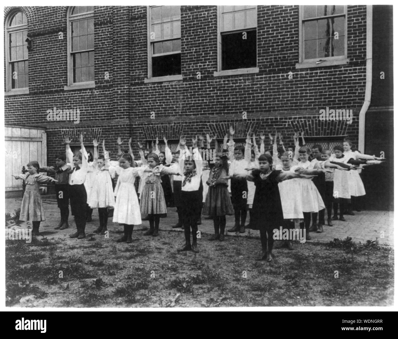 Grade School, Washington, D.C. - Bewegung im Freien abstrakte Klasse/Medium: 1 Foto: cyanotypie. Stockfoto