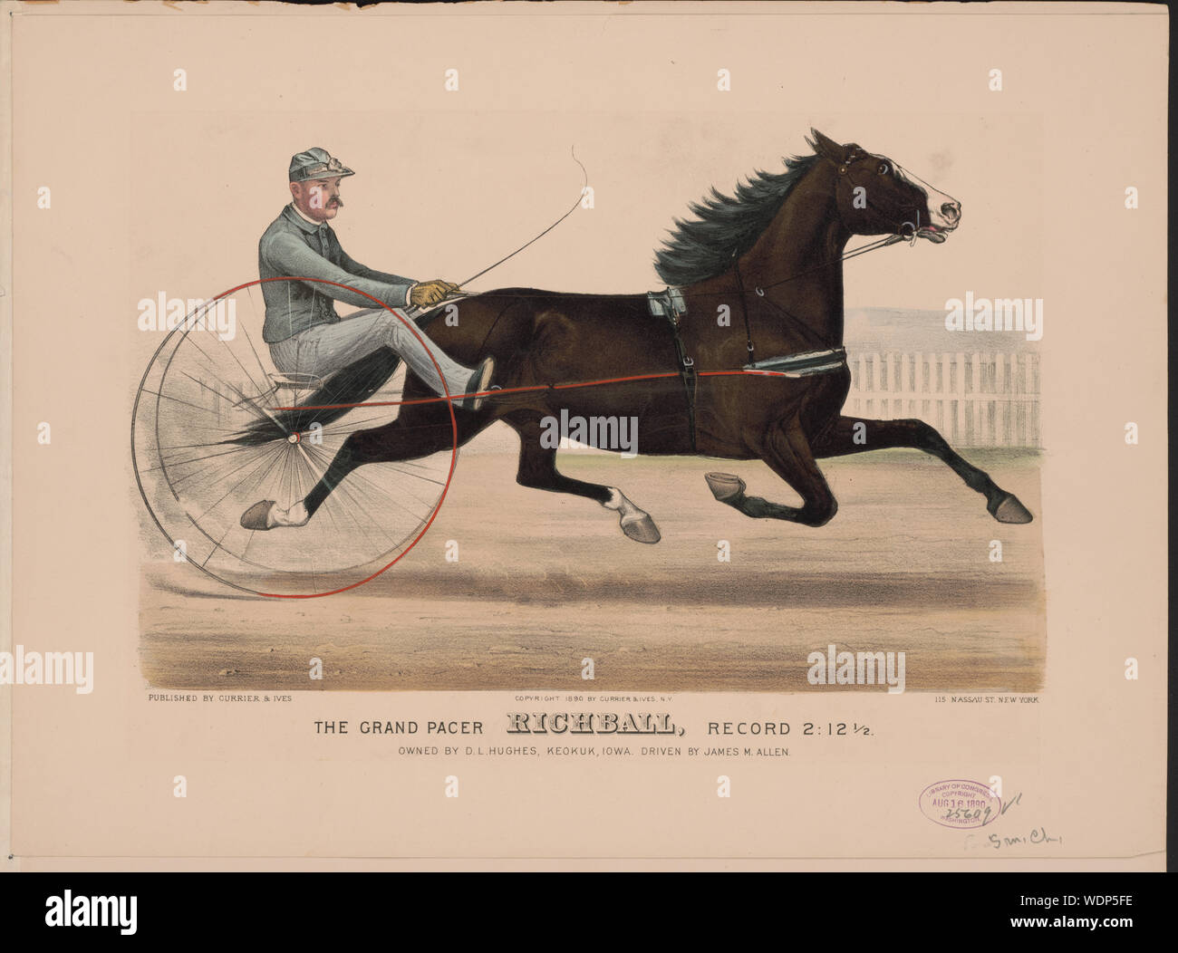 Grand pacer Richball, Datensatz 2: 12 1/2 im Besitz von D.L. Hughes, Keokuk, Iowa, von James M. allen Getrieben Stockfoto Grand pacer Richball, Datensatz 2: 12 1/2 im Besitz von D.L. Hughes, Keokuk, Iowa, von James M. allen Getrieben Stockfoto