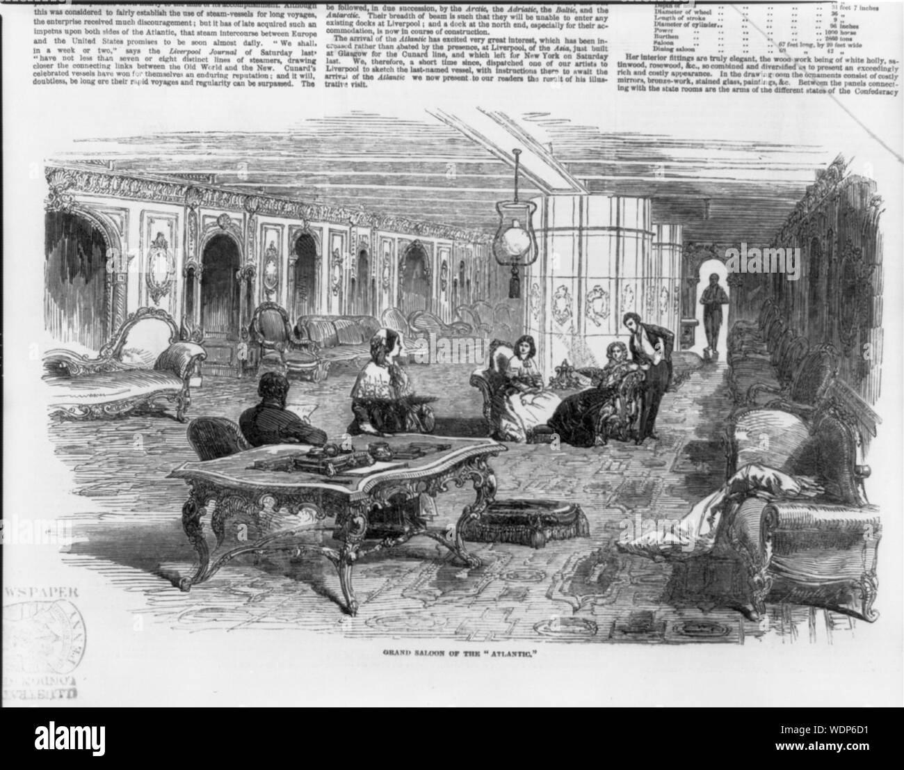 Grand Salon des Atlantiks Abstract / Medium: 1 Print: Gravur. Stockfoto