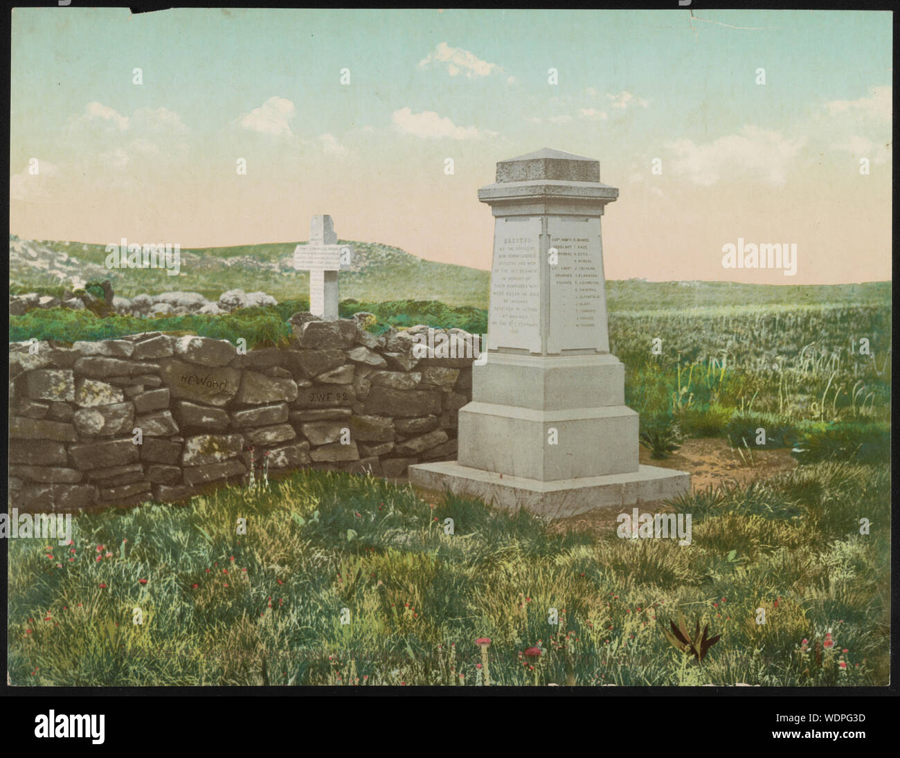 Gräber von britischen Soldaten, Schlachtfeld von majura Hill, Südafrika Abstract / Medium: 1 Drucken: Farbe photochrom Blatt 21 x 27 cm. Stockfoto