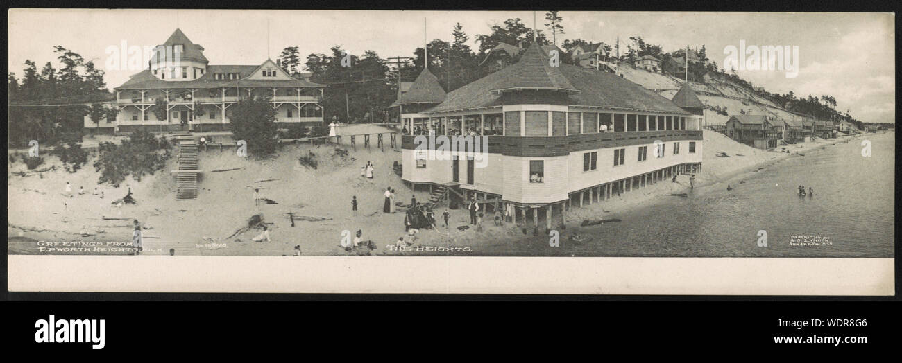 Grüße aus Epworth Heights, Michigan den Höhen Abstract / Medium: 1 drucken (Postkarte). Stockfoto