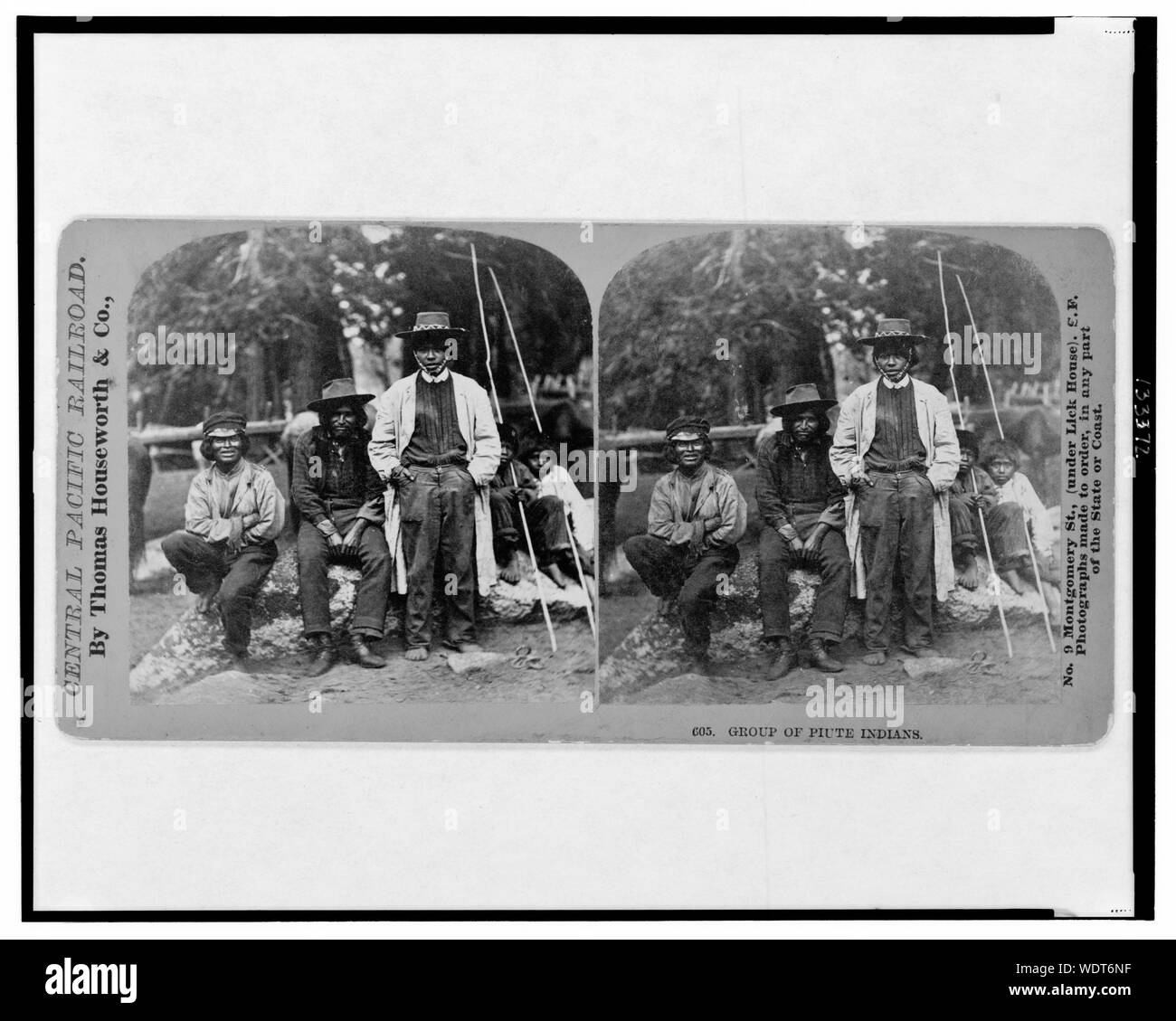 Gruppe von Piute [d. h. Paiute Indianer] Abstract / Medium: 1 Foto auf stereo Karte: Stereograph, eiweißstoff. Stockfoto