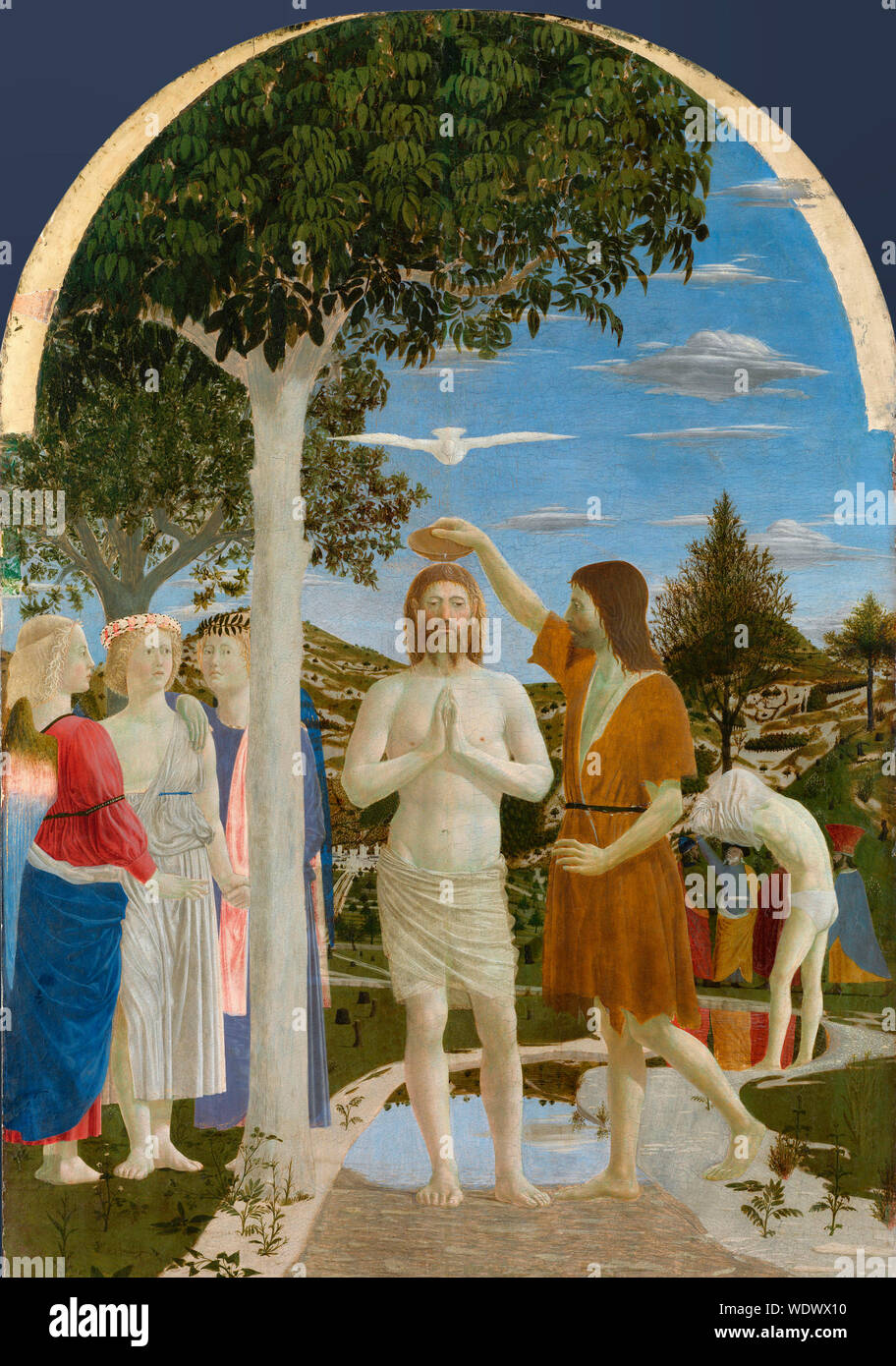 Taufe Christi - Piero della Francesca, ca. 1450 Stockfoto