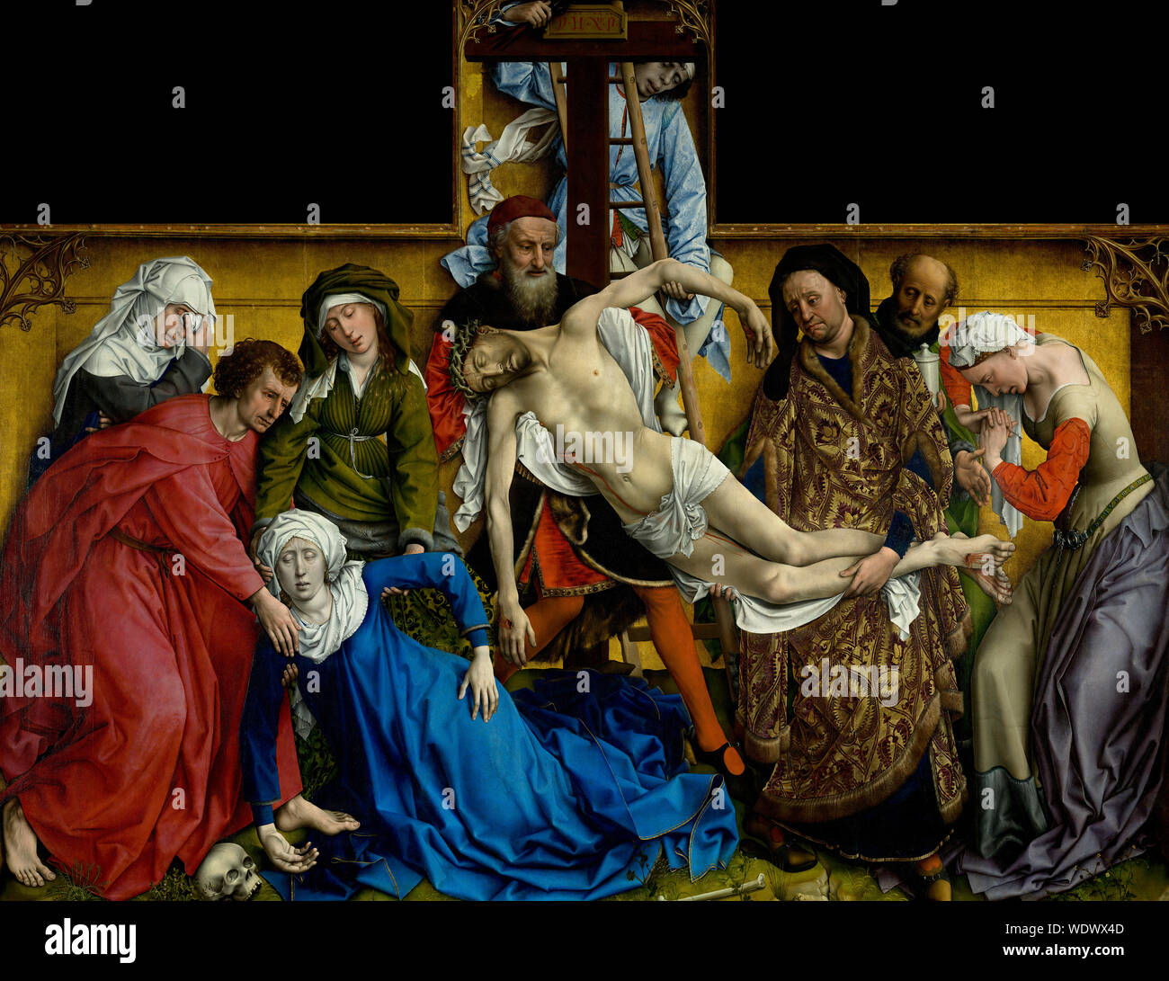 Die Kreuzabnahme - Rogier van der Weyden, ca. 1435 Stockfoto