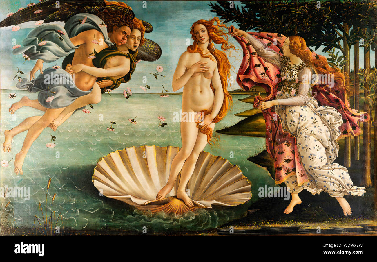 Die Geburt der Venus - Sandro Botticelli Stockfoto