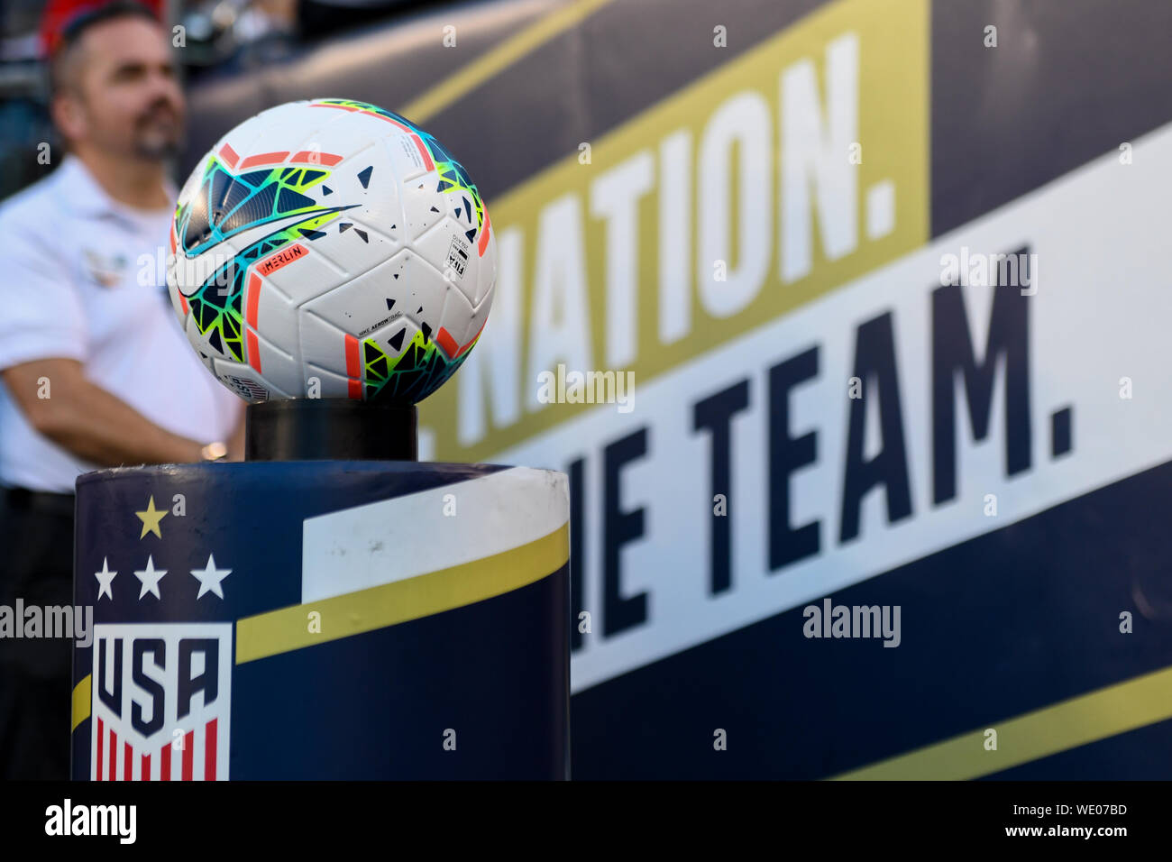 Nike Fußball - Nike Football Match - der USA Frauen- Fußballmannschaft gegen Portugal während ihrer USA Fußball WM Sieg Tour Stockfoto