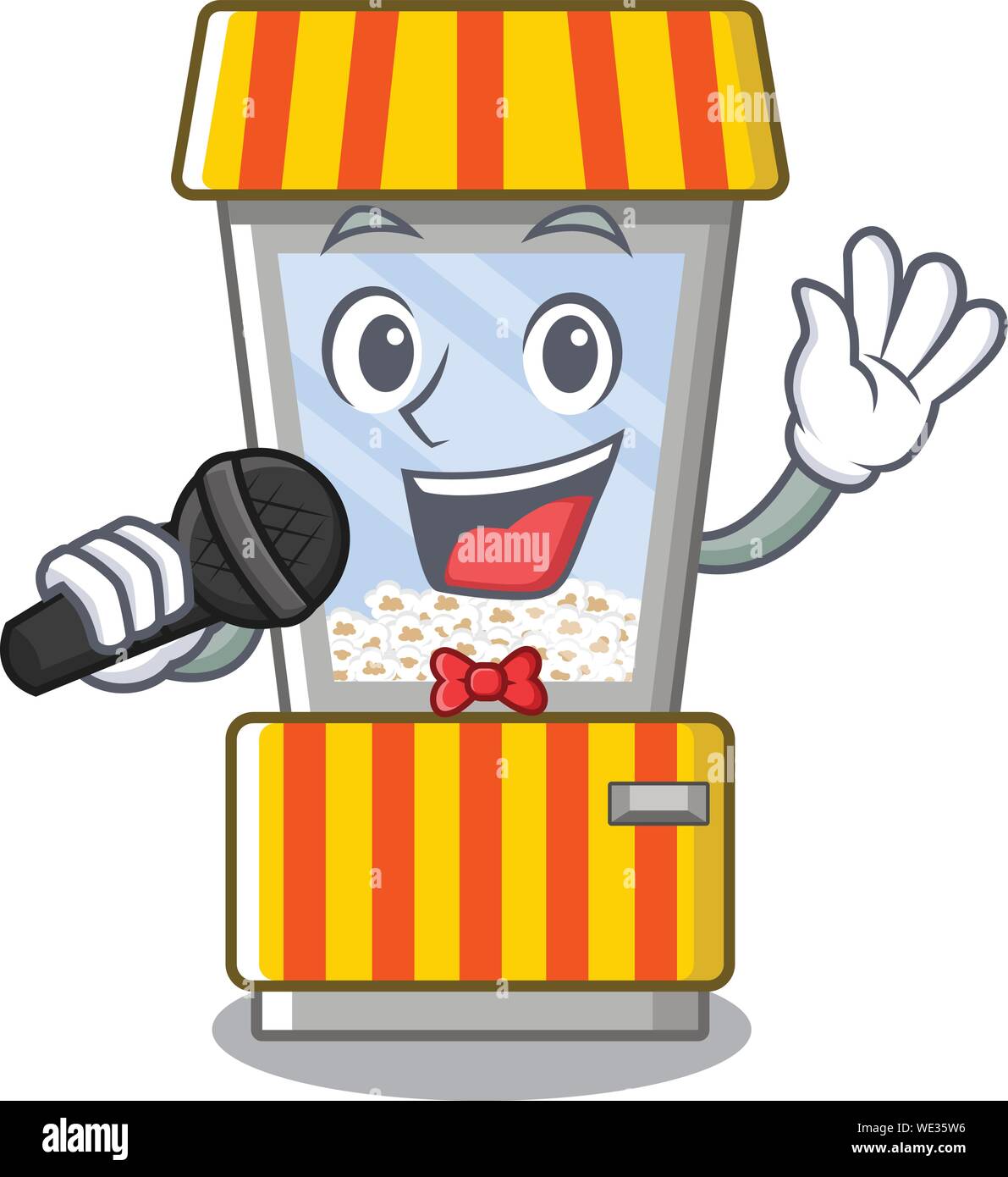 Singen vending Popcorn maschine ist Cartoon gebildet Stock Vektor