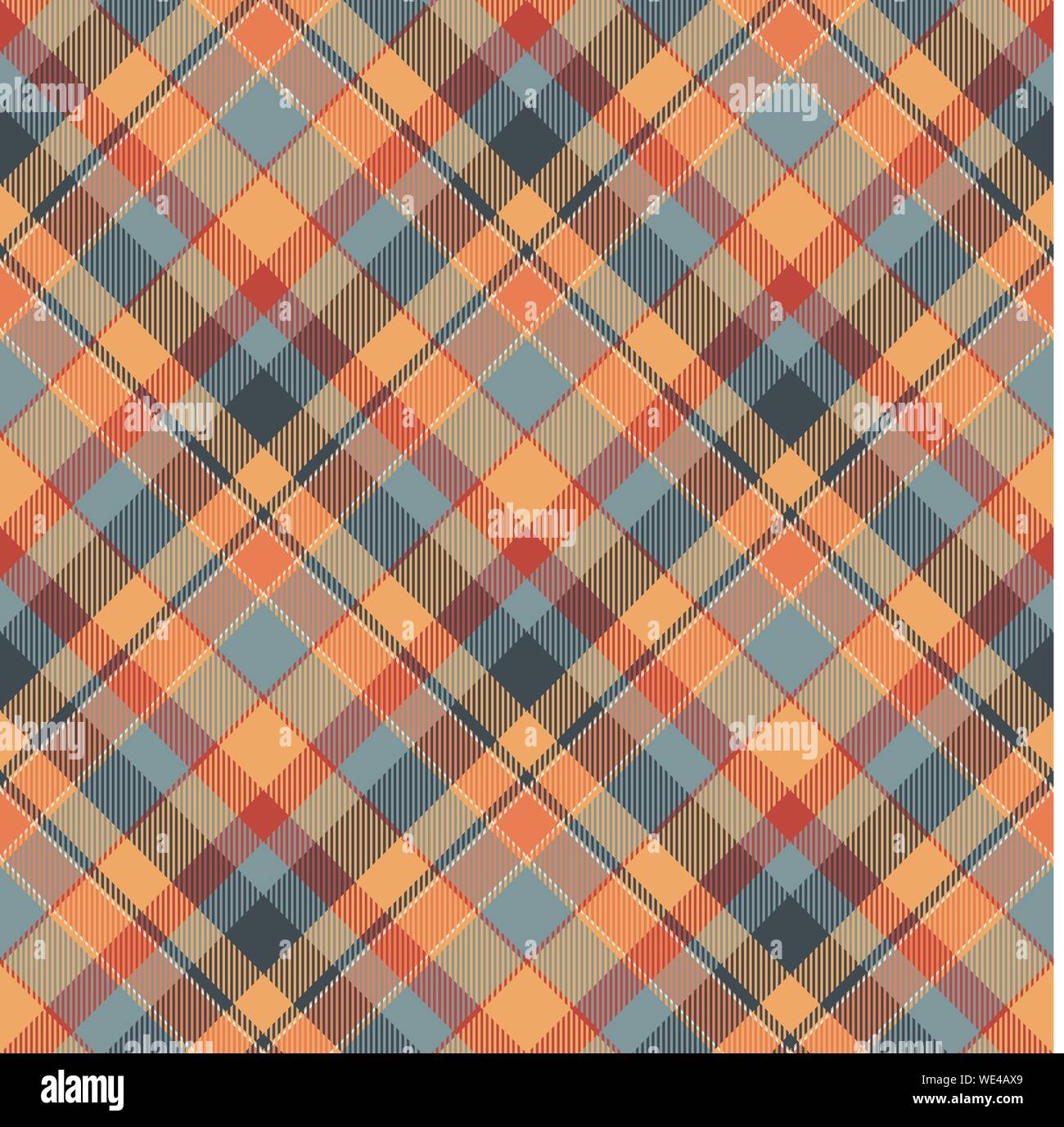 Tartan Schottland nahtlose karierte Muster Vektor. Retro Hintergrund Stoff. Vintage Farben prüfen Square geometrische Textur für Textildruck, Geschenkpapier Stock Vektor