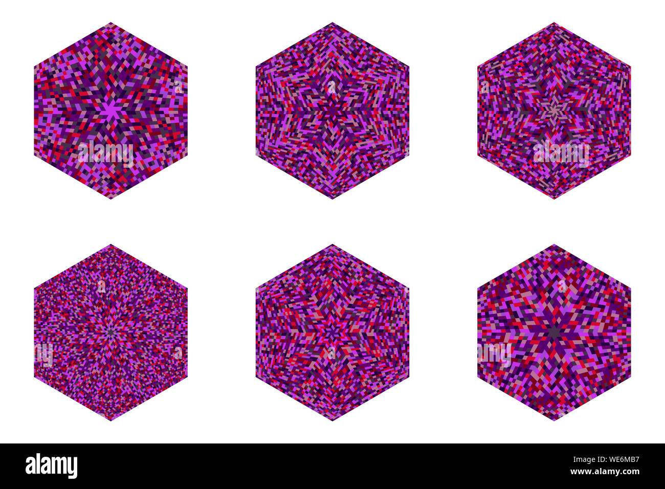 Isolierte Mosaik Verzierung hexagon Polygon gesetzt - Dekorative geometrischer vektor design Element auf Hintergrund Stock Vektor