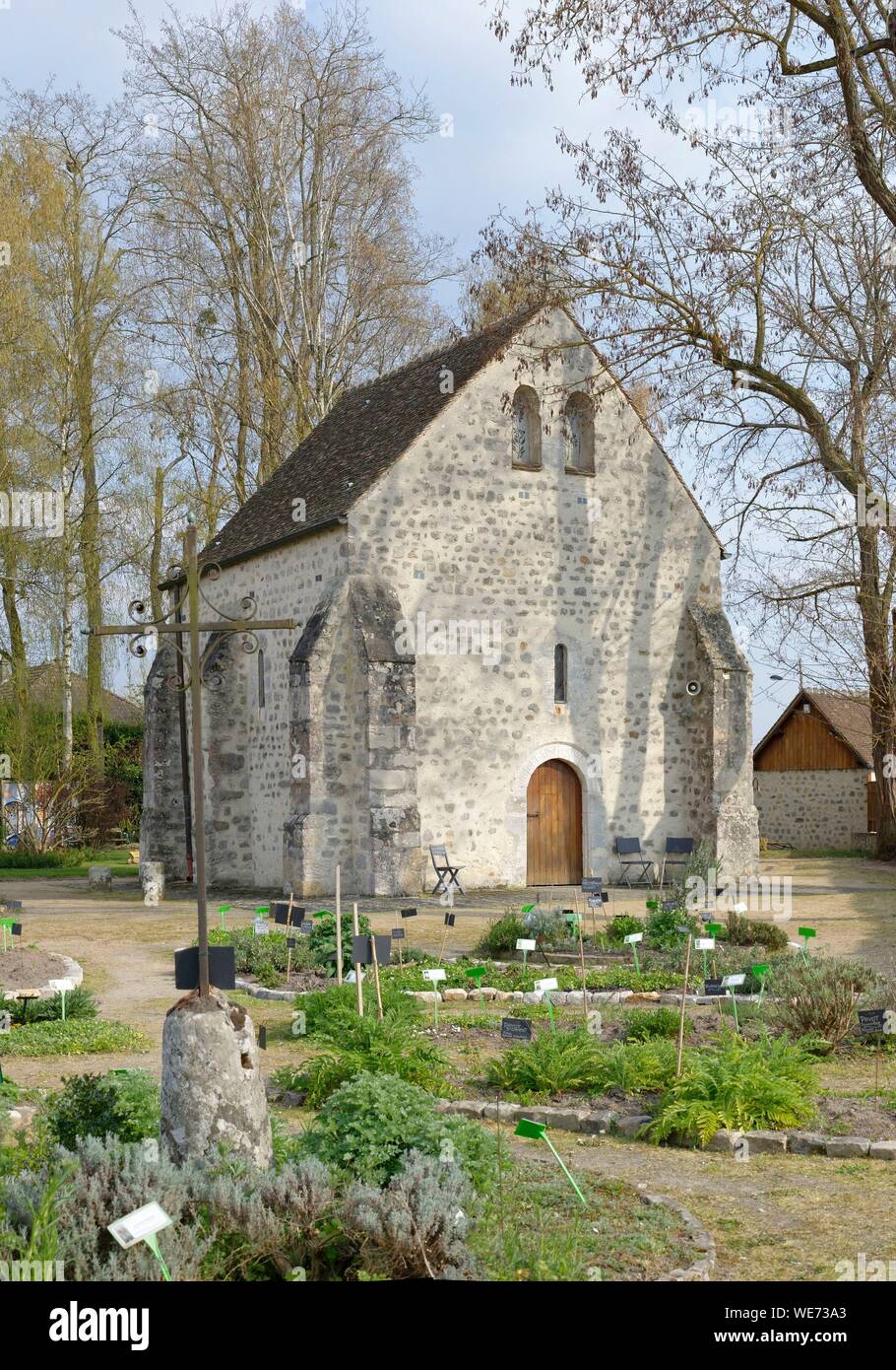 Frankreich, Essonne, Milly la Foret, Gatinais regionalen Naturparks, Kapelle geschmückt von Jean Cocteau Stockfoto