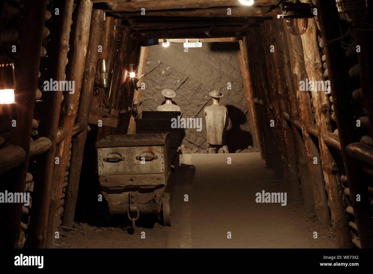 Frankreich, Nord, in Lewarde, historischen Bergbau Mitte UNESCO Weltkulturerbe, die rekonstituierte besuchen Stockfoto