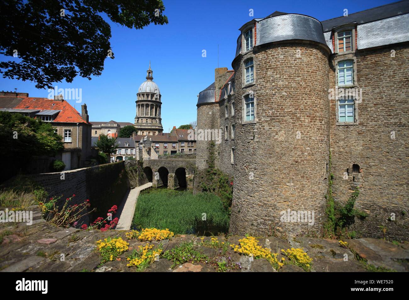 Frankreich, Pas de Calais, Boulogne-sur-Mer, des Grafen und der Basilika und die Basilika Notre Dame de l'Immaculee Konzeption von Boulogne-sur-Mer Stockfoto