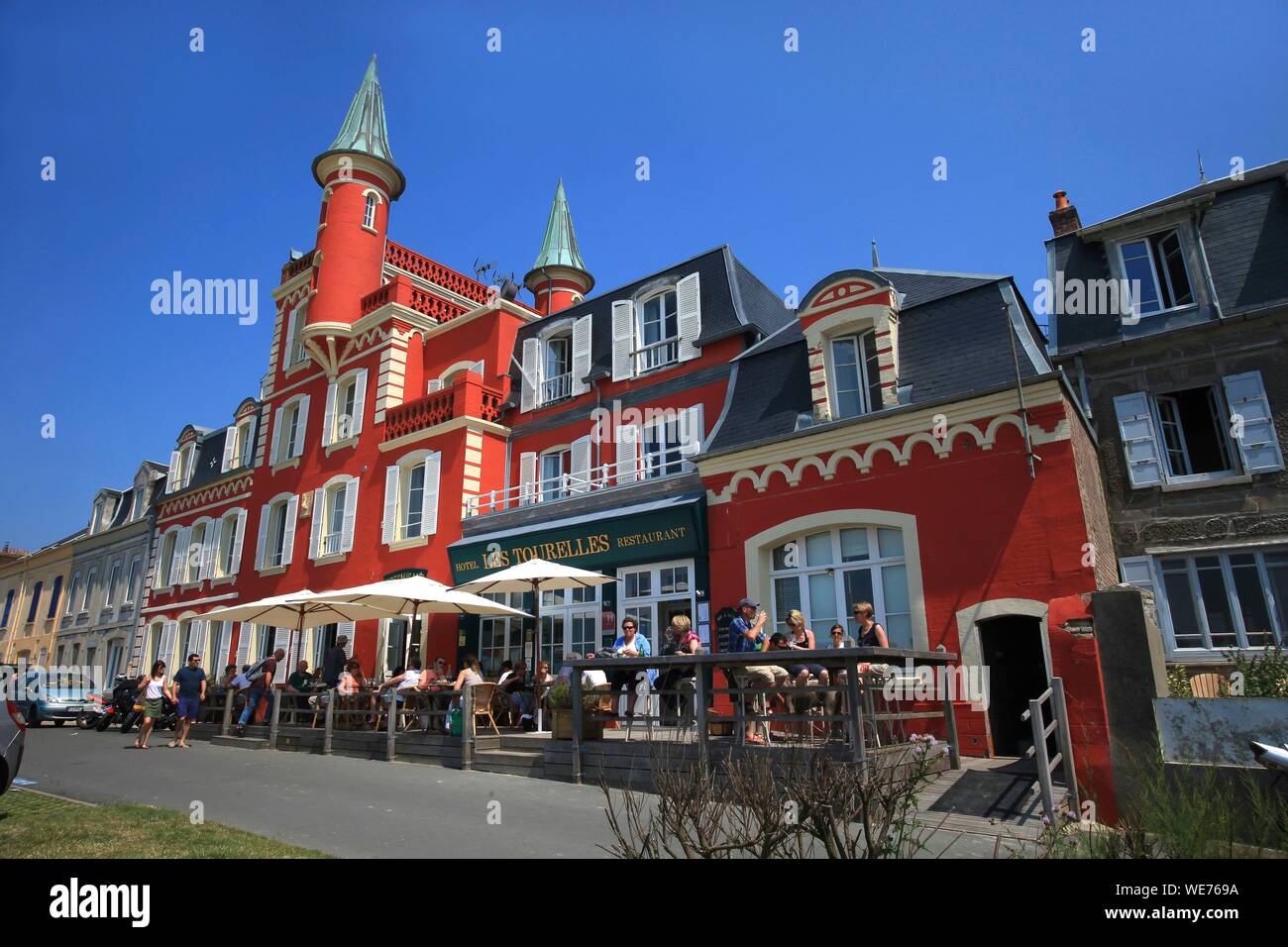 Frankreich, Somme, Le Crotoy, Hotel Les Tourelles Le Crotoy Stockfoto